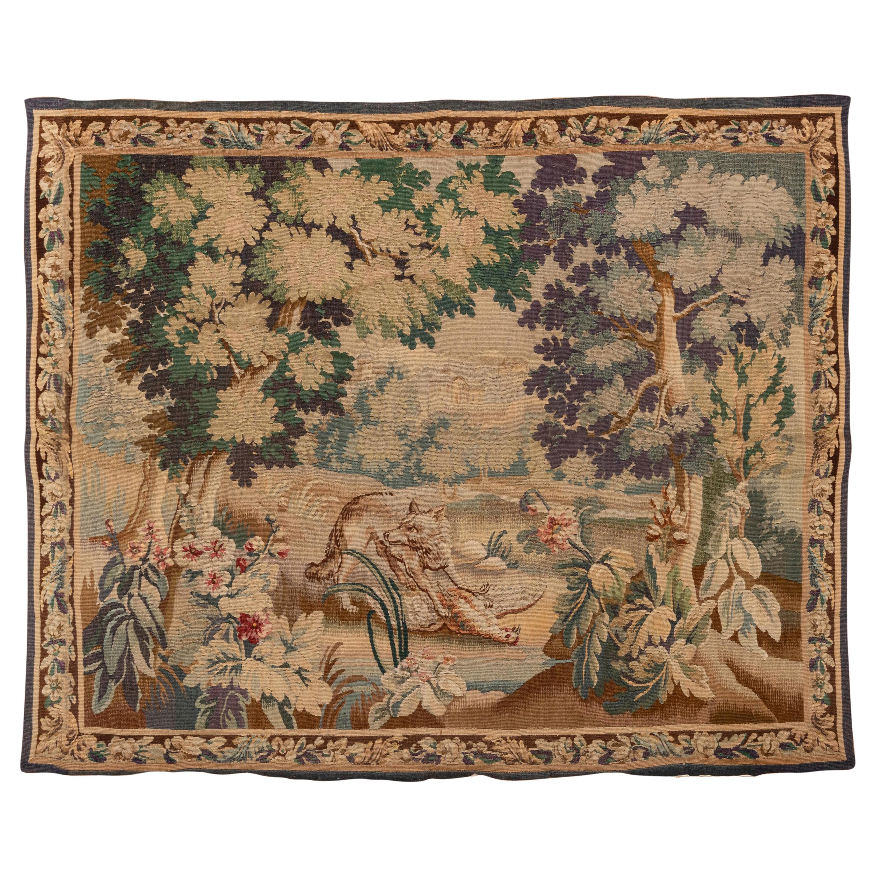 Antique French Tapestry, circa 1800s, Soft Tones