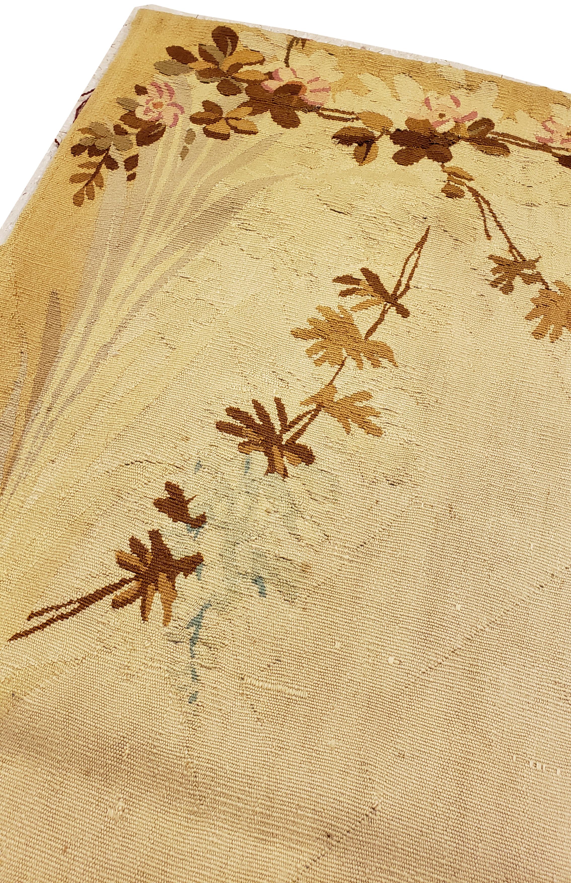 Antique French Tapestry Circa 1900 in Soft Autumnal Colors In Excellent Condition For Sale In Port Washington, NY