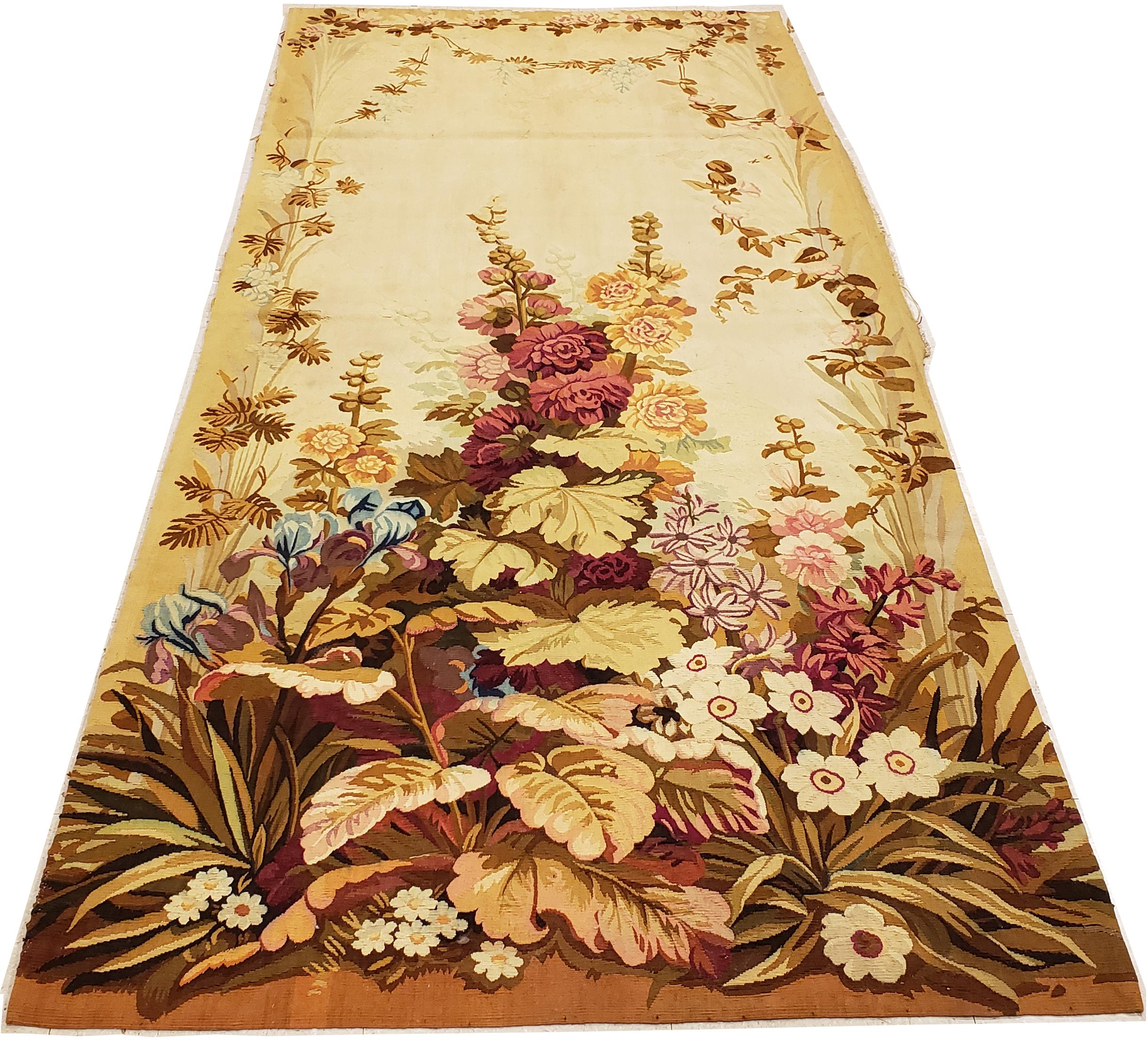Antique French Tapestry Circa 1900 in Soft Autumnal Colors For Sale 1