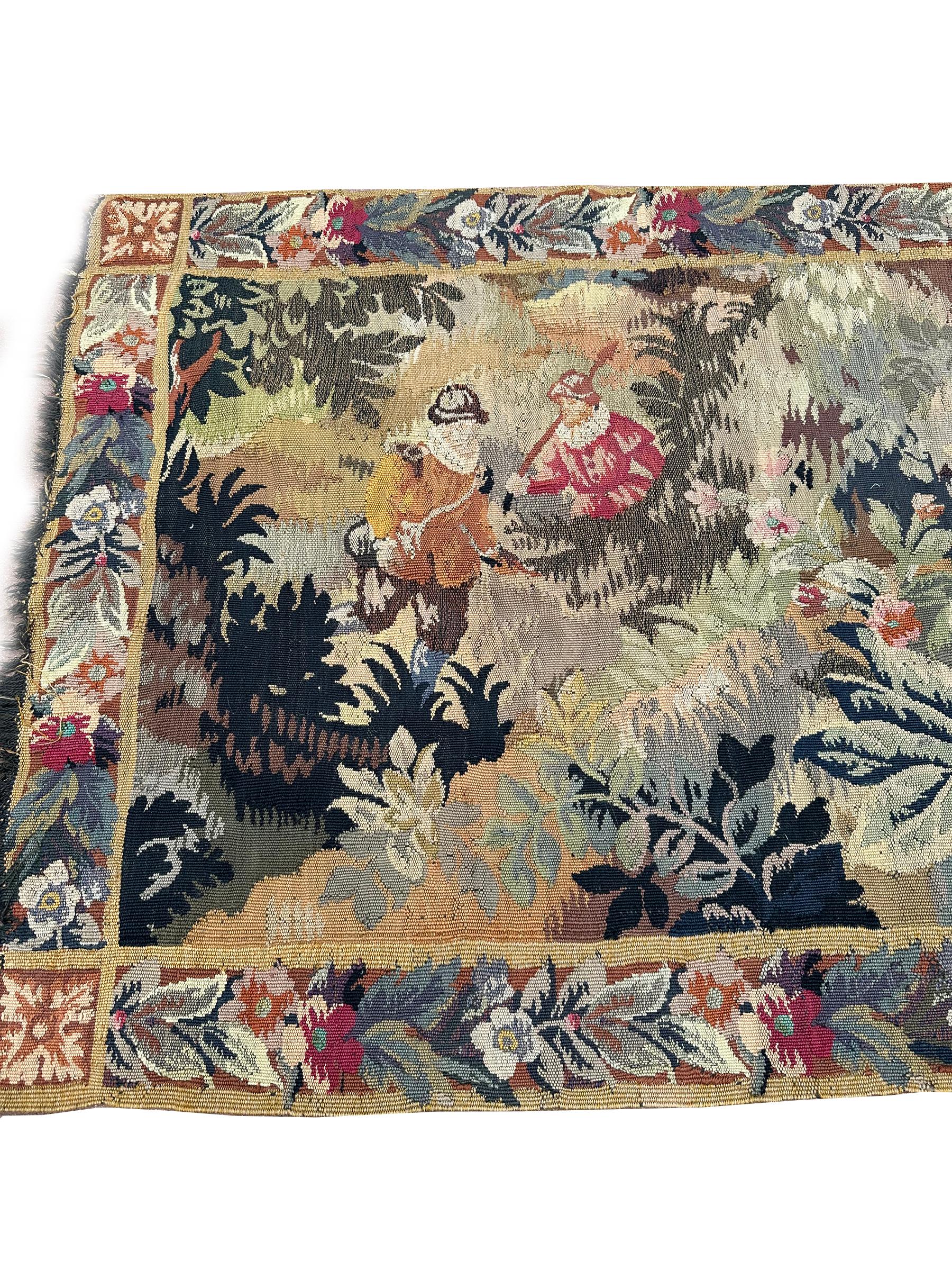 Antique French Tapestry Exotic Flowers Animals Rare Black Verdure 3x6
92cm x 168cm

A magnificent antique French tapestry depicting a scene of verdure. This is an easy, chic addition to any space.