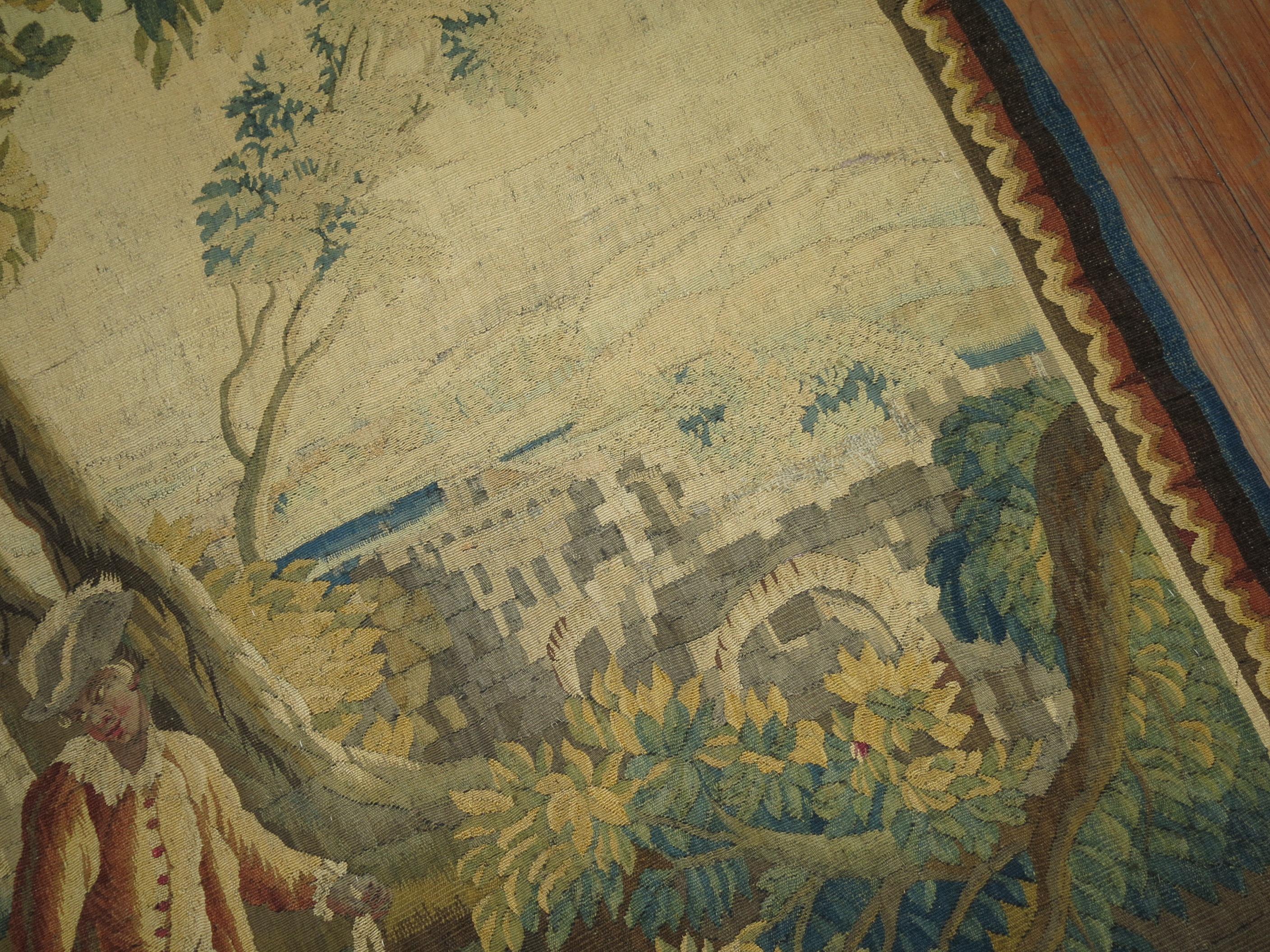 Antiker französischer Wandteppich aus der Zabihi-Kollektion (Volkskunst) im Angebot