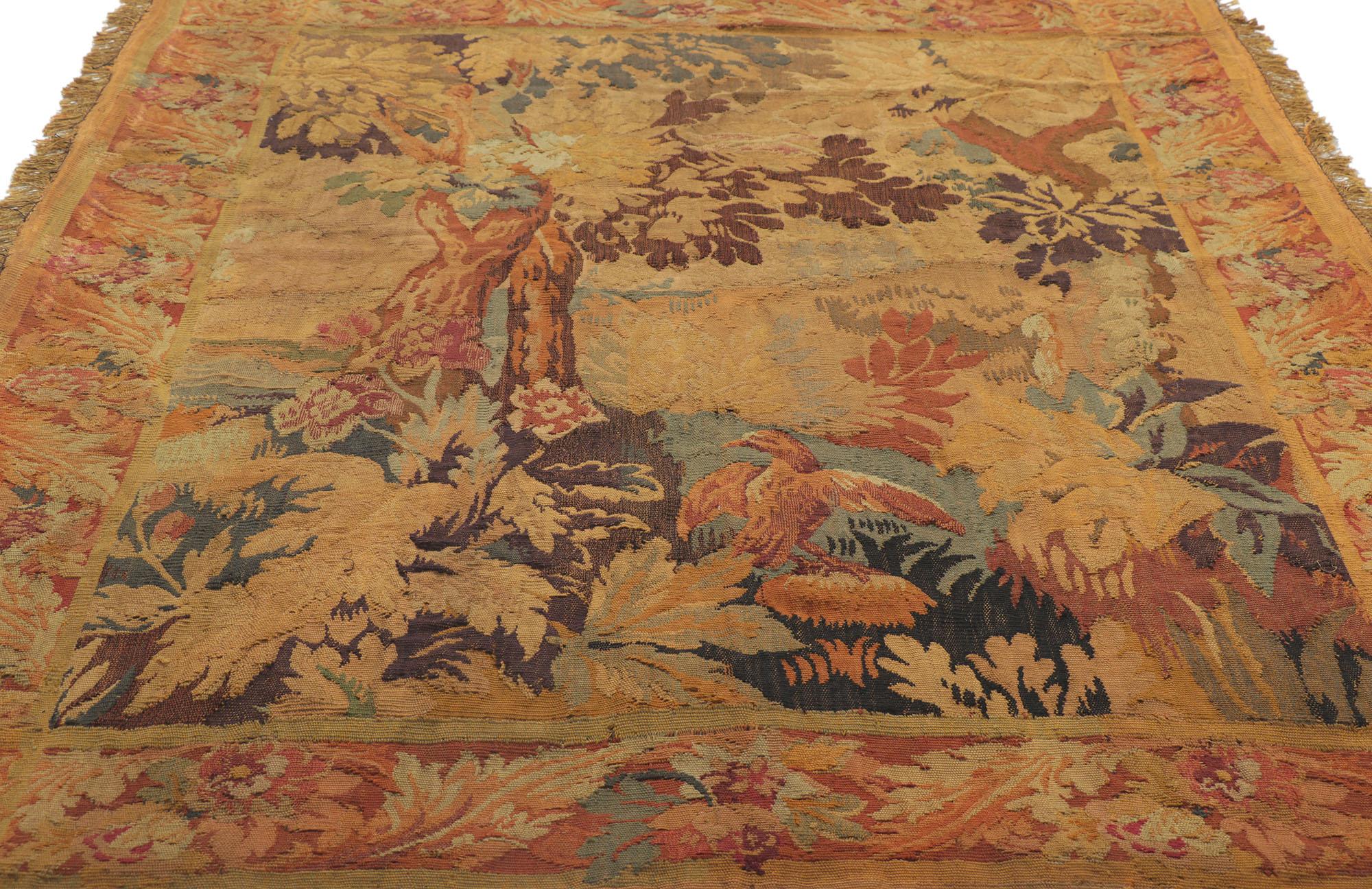Hand-Woven Antique French Tapestry For Sale