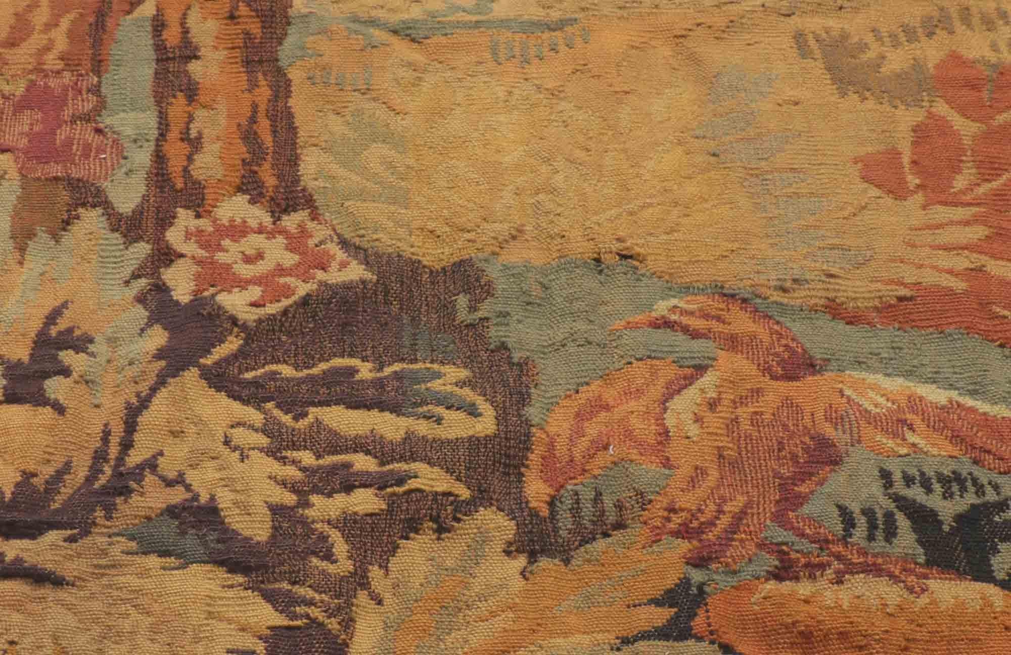 Antique French Tapestry In Distressed Condition For Sale In Dallas, TX