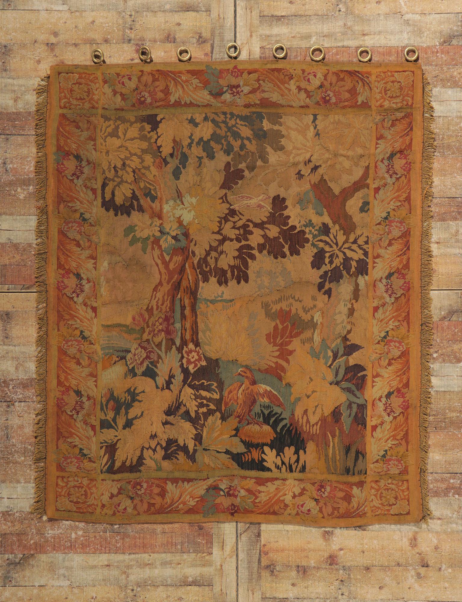 Tapiz francés de Aubusson Verdure de estilo Luis XV de finales del siglo XIX en venta 3
