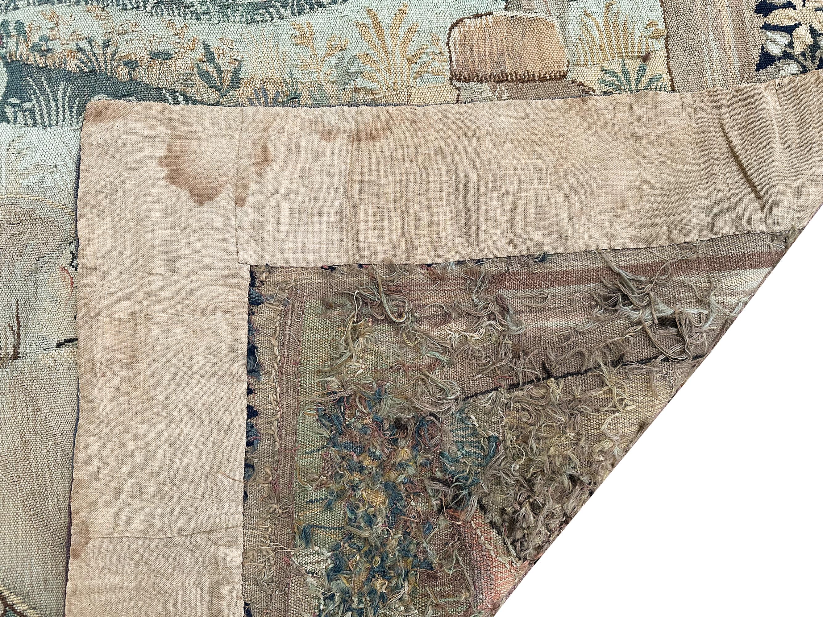 Tapisserie française ancienne faite à la main Grande tapisserie Verdure 5x9 en vente 4