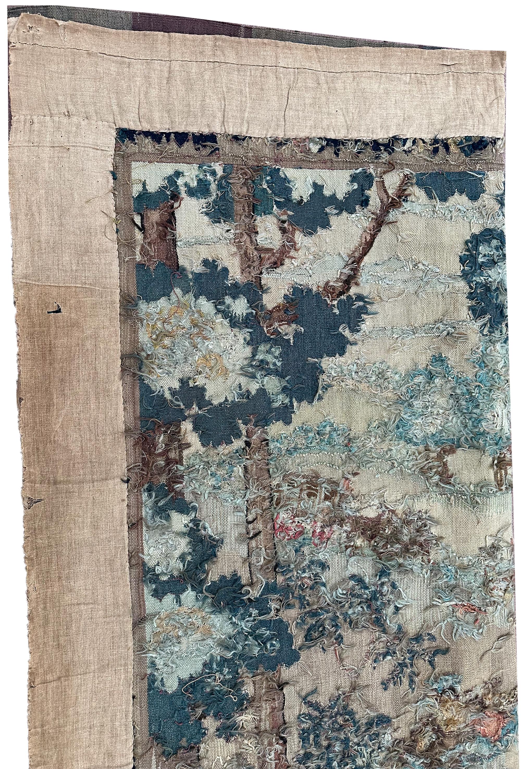 Antique French Tapestry Handmade Tapestry Large Verdure Tapestry 5x9 For Sale 6
