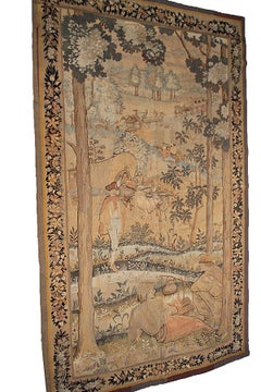 CYBER DEAL, Antique French Tapestry Handwoven 52cmx269cm Verdure Tapestry 5x9