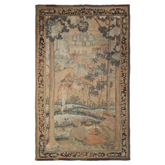 Antique French Tapestry Handmade Tapestry Large Verdure Tapestry 5x9