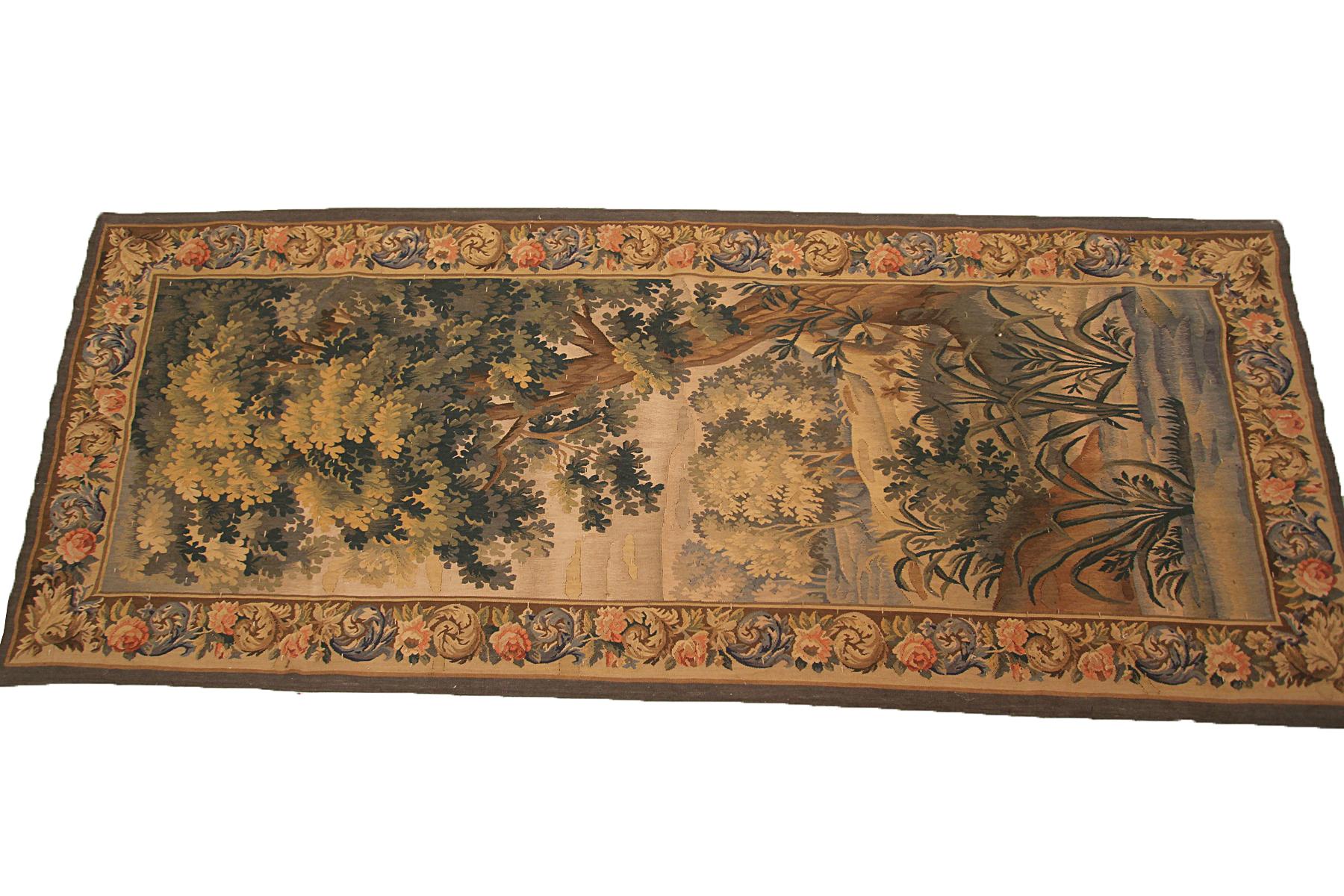 Antique French Aubusson Tapestry Verdure Handmade 

Beige

2'6