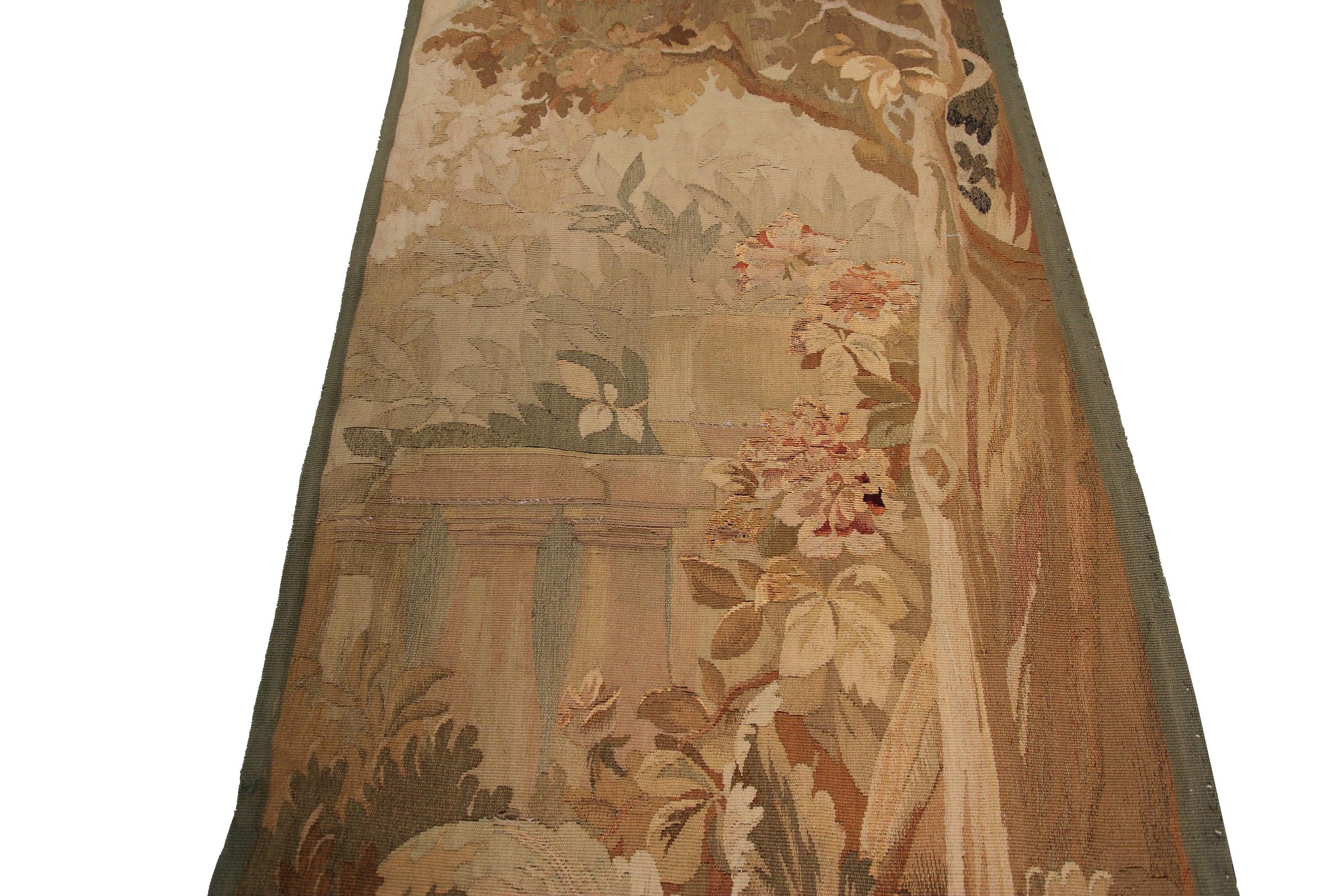 Late 19th Century Antique French Tapestry Handwoven French Tapestry Aubusson Tapestry pre 1900