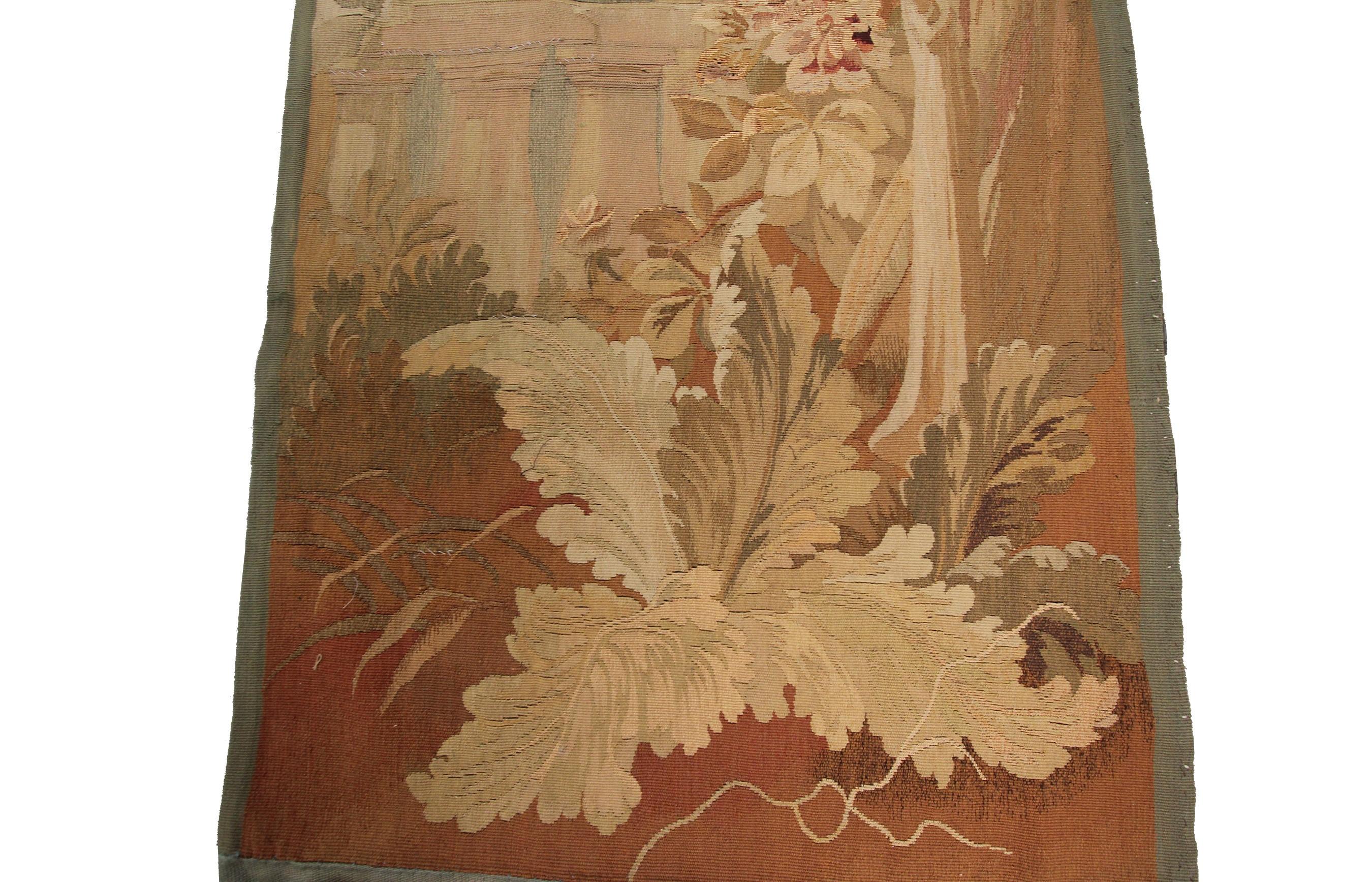 Antique French Tapestry Handwoven French Tapestry Aubusson Tapestry pre 1900 1