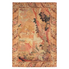 Antique French Tapestry Handwoven French Tapestry Aubusson Verdure Tapestry