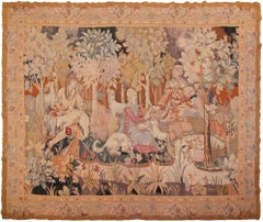 Antiker französischer Wandteppich, handgewebter französischer Wandteppich Aubusson Verdure, Aubusson Verdure