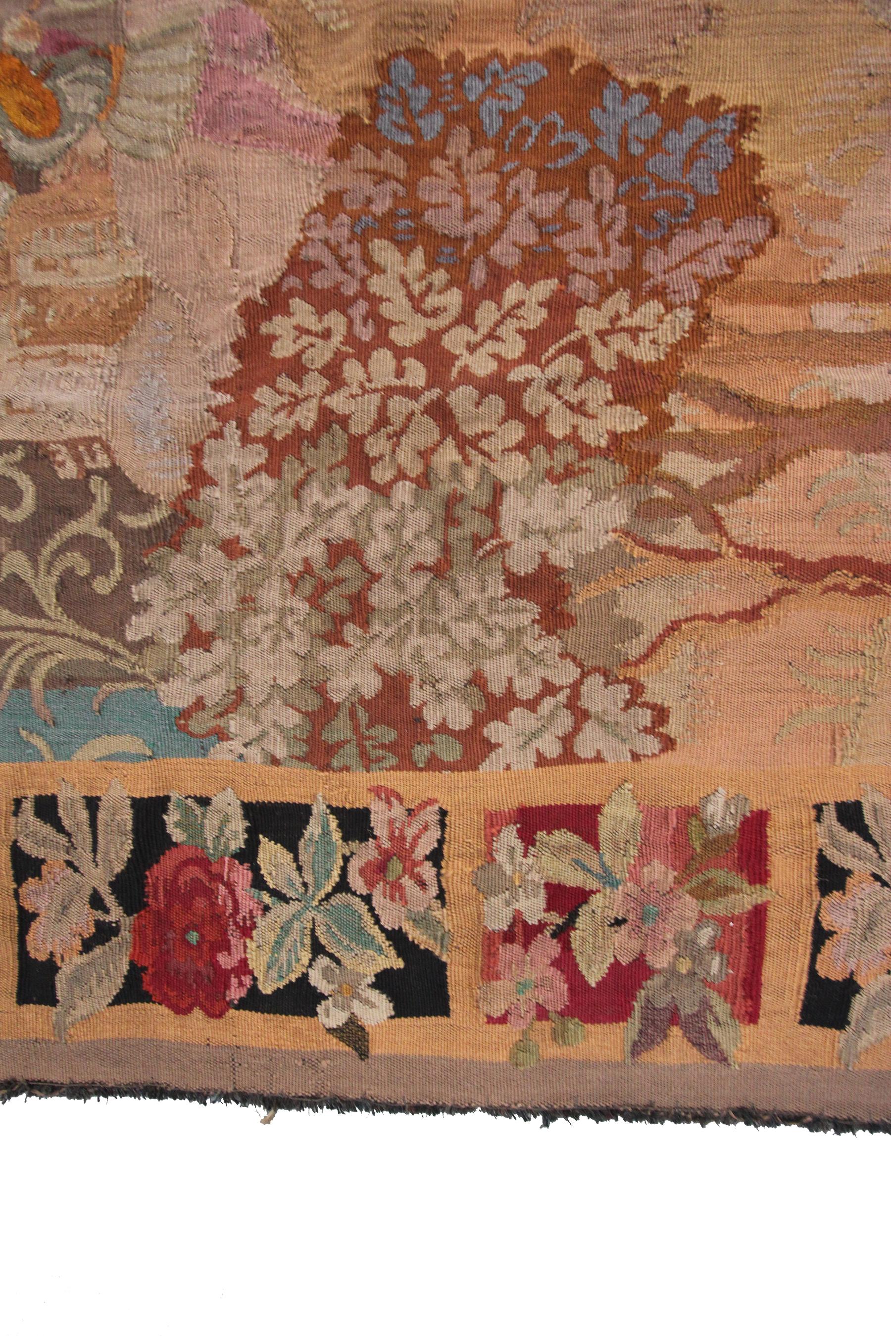 Antiker französischer Wandteppich, handgewebt, Französisch, Verdure-Szenen-Wandteppich (Wolle) im Angebot