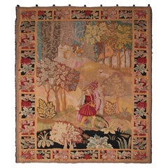 Antique French Tapestry Handwoven French Tapestry Verdure Scenic Tapestry