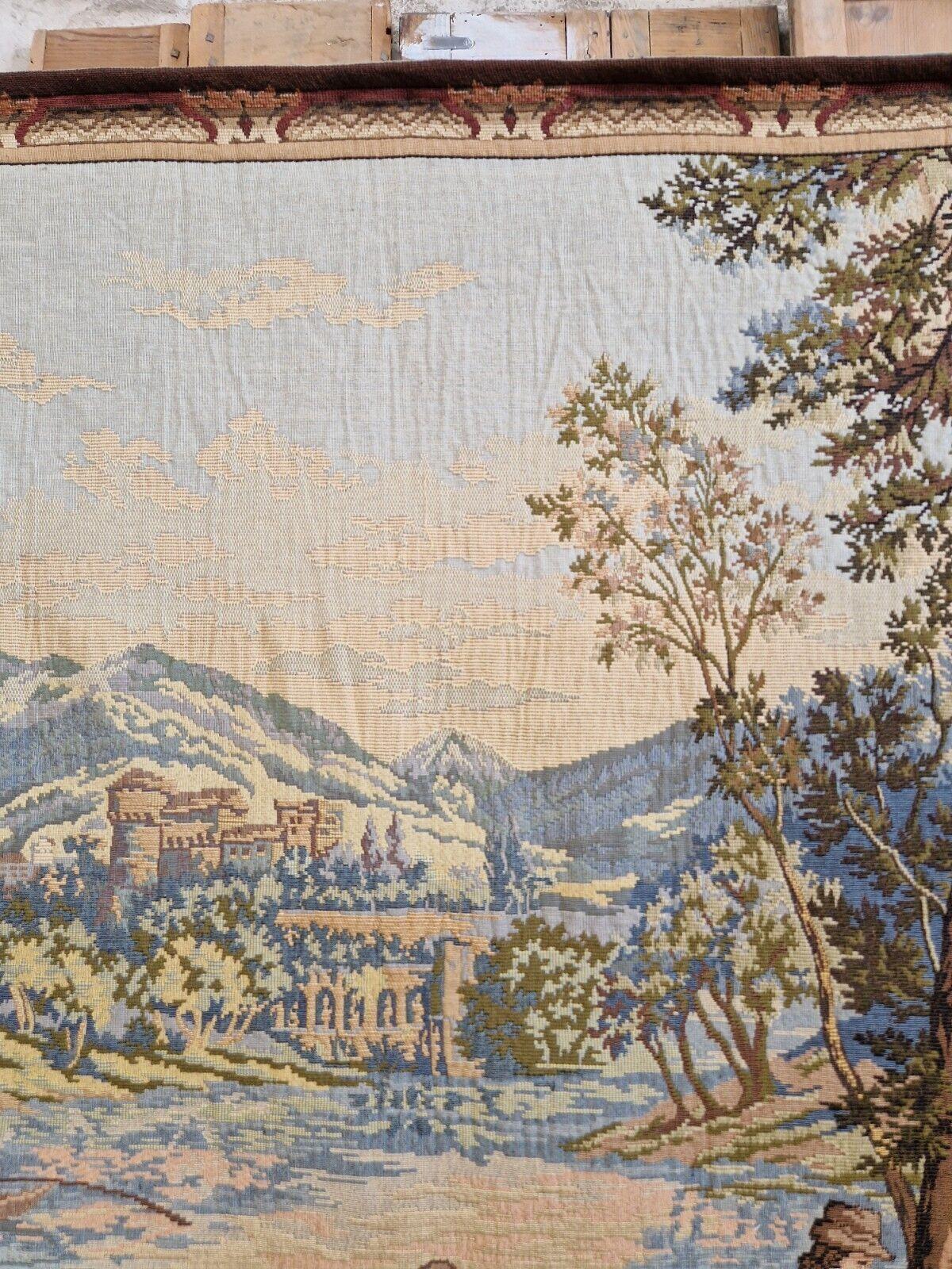 19th Century Antique Tapestry Large French Aubusson Gallant Scene For Sale