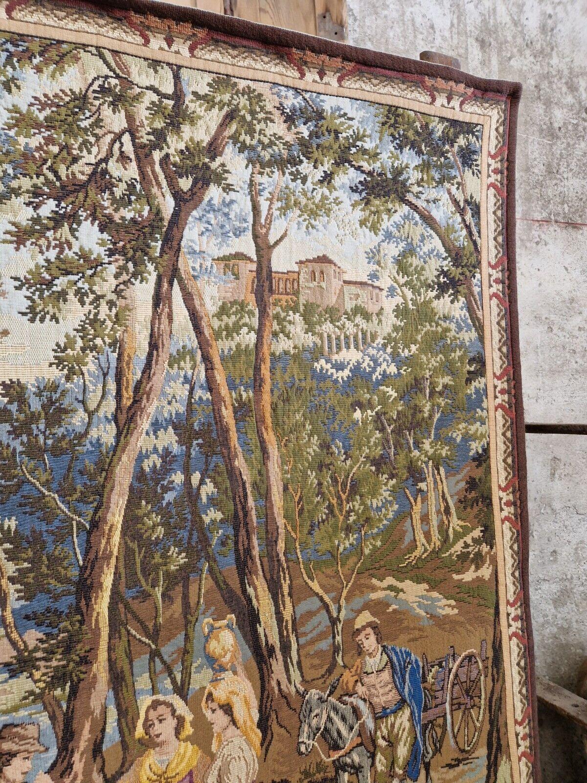 Antique Tapestry Large French Aubusson Gallant Scene For Sale 3