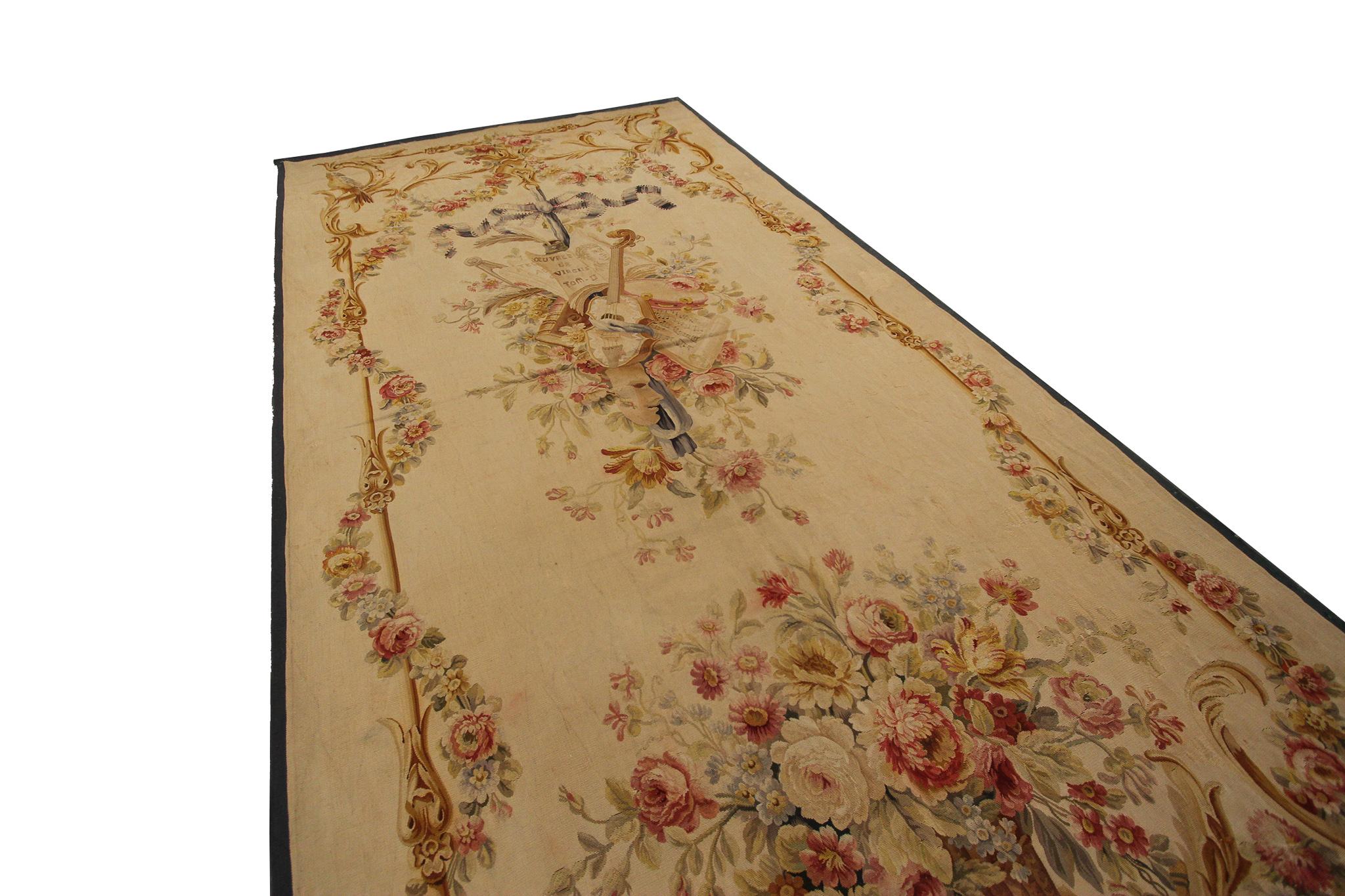 Antique French Tapestry Louis XV Beauvais Antique Silk Tapestry France In Good Condition In New York, NY
