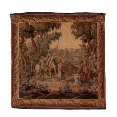Antiker französischer Wandteppich, Mitte des 19. Jahrhunderts, um 1850