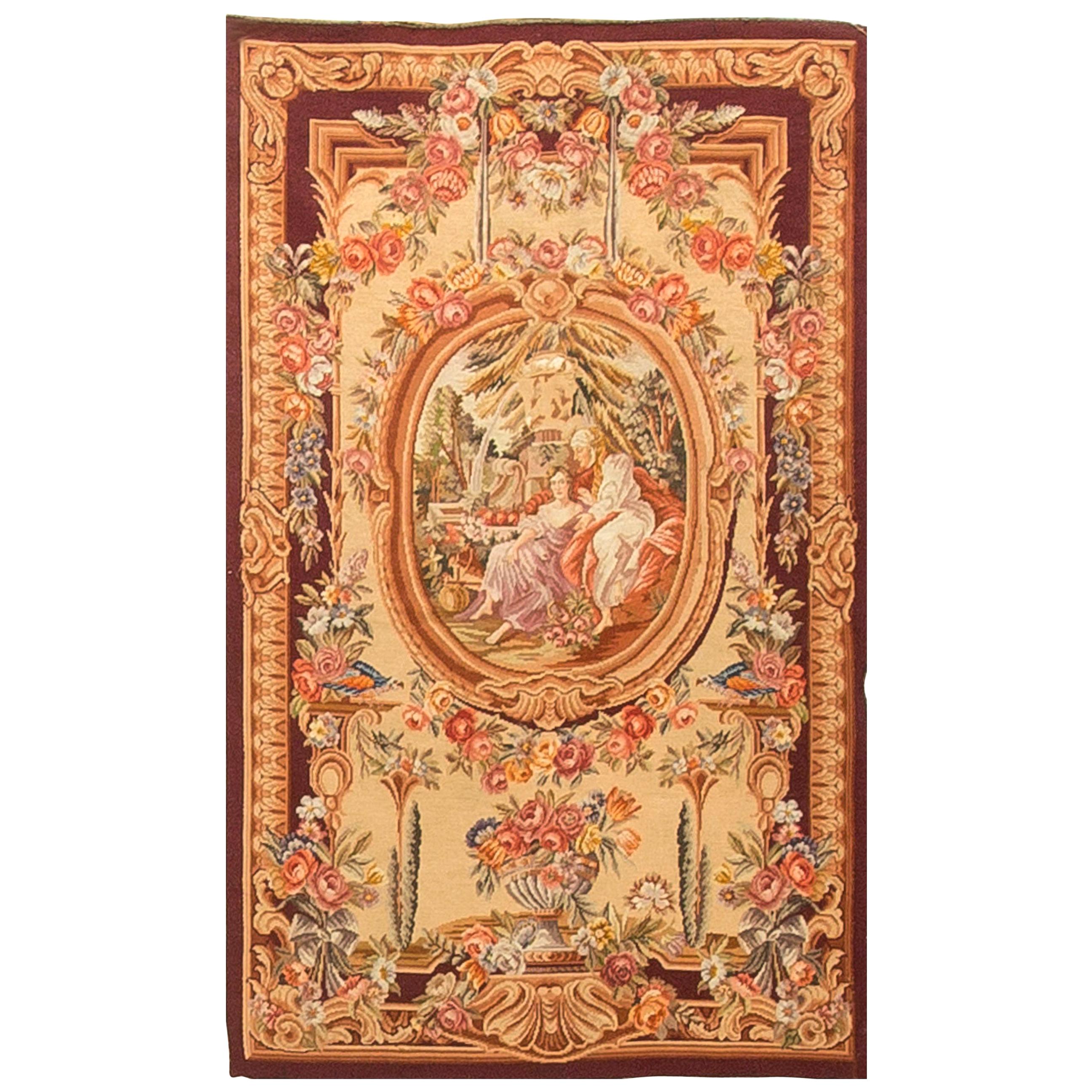 Antique French Tapestry Panel, circa 1890  3'4 x 5'6 For Sale