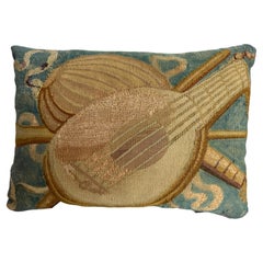 Coussin de tapisserie française ancienne 18ème siècle - 14" X 10"