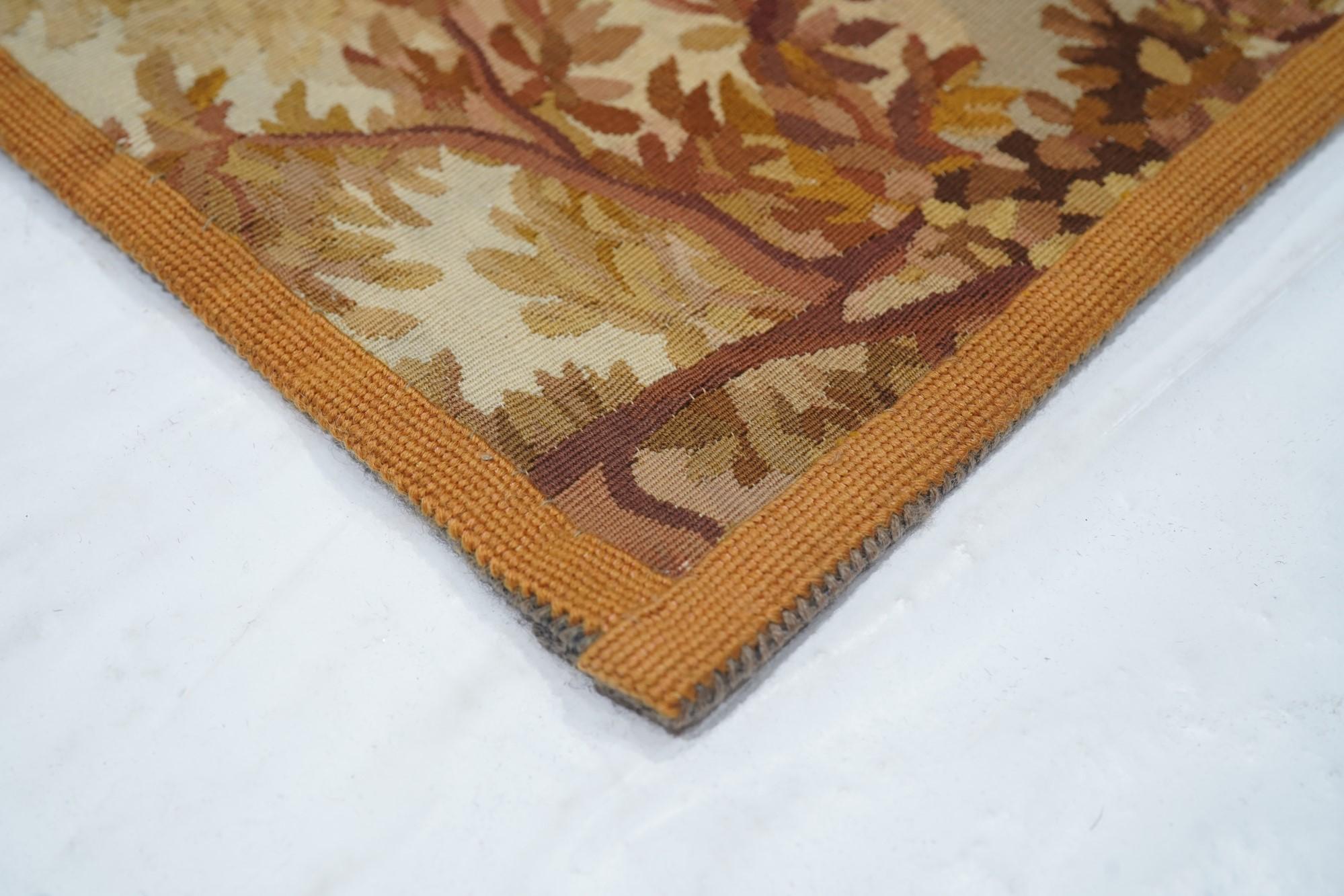 Mid-19th Century Antique French Tapestry Rug 2'0'' x 3'9'' For Sale