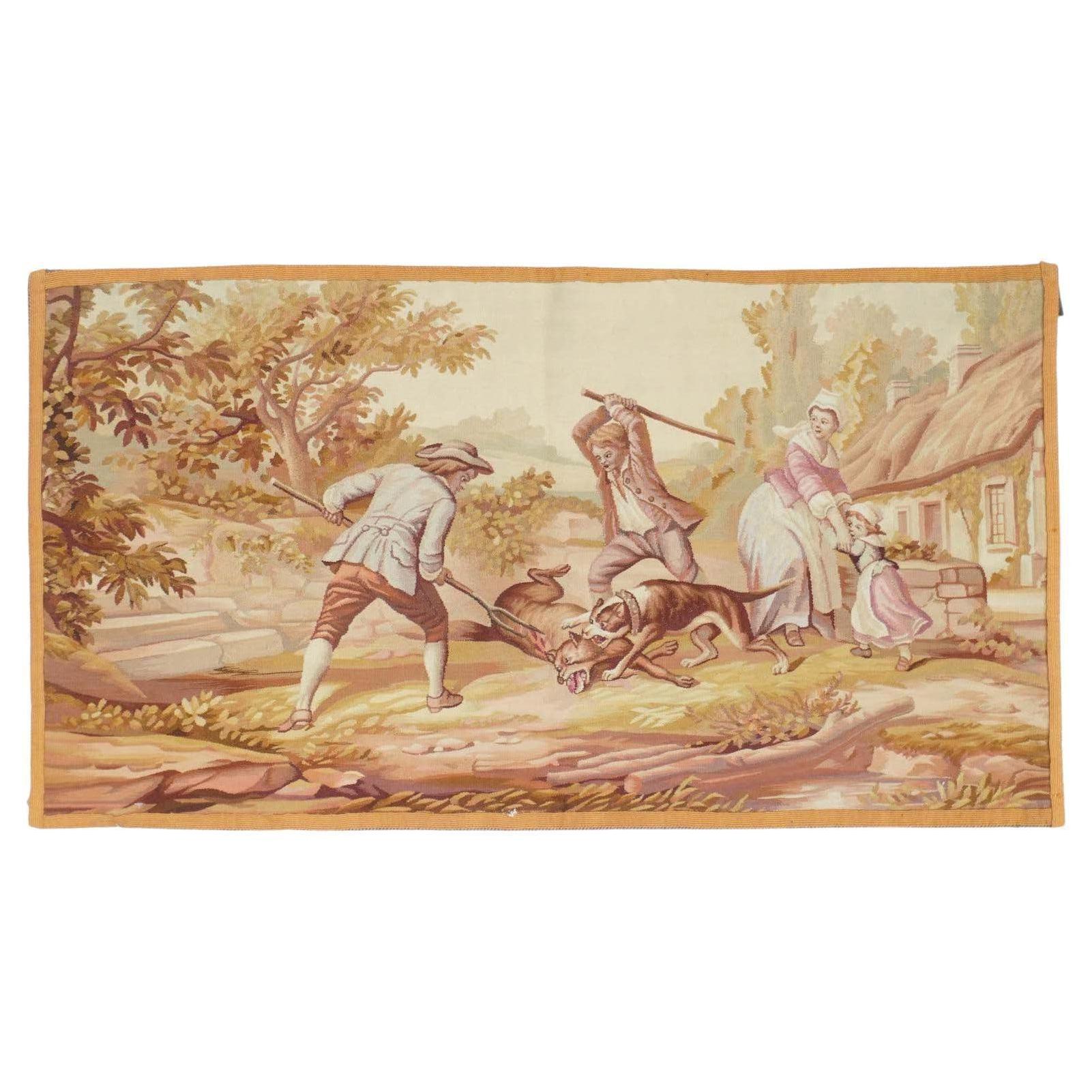 Antique French Tapestry Rug 2'0'' x 3'9'' For Sale