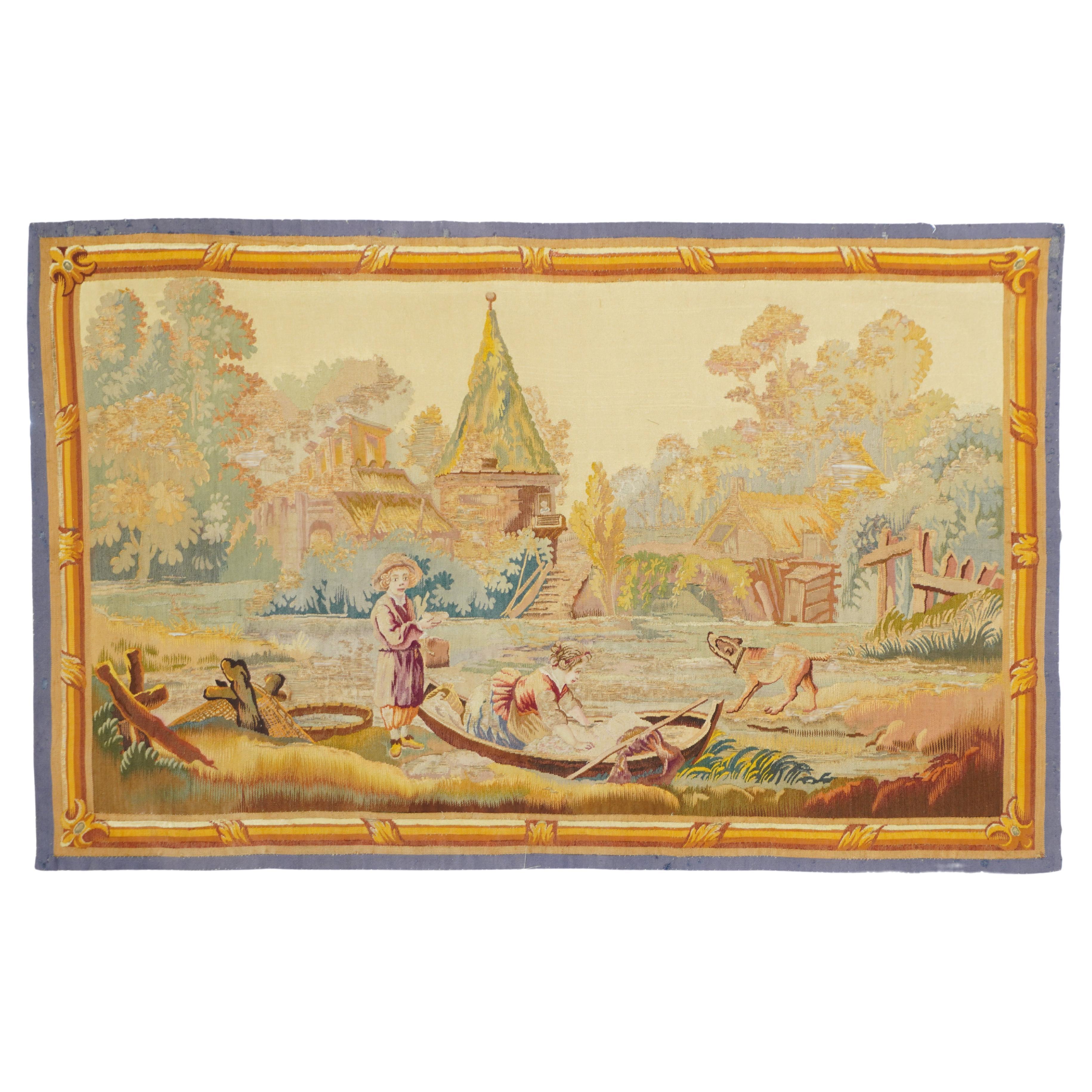 Antique French Tapestry Rug 2'6'' x 4'0'' For Sale