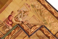 Antique French Tapestry Rug, Hand-Knotted Wool, Pictorial Design, 1920