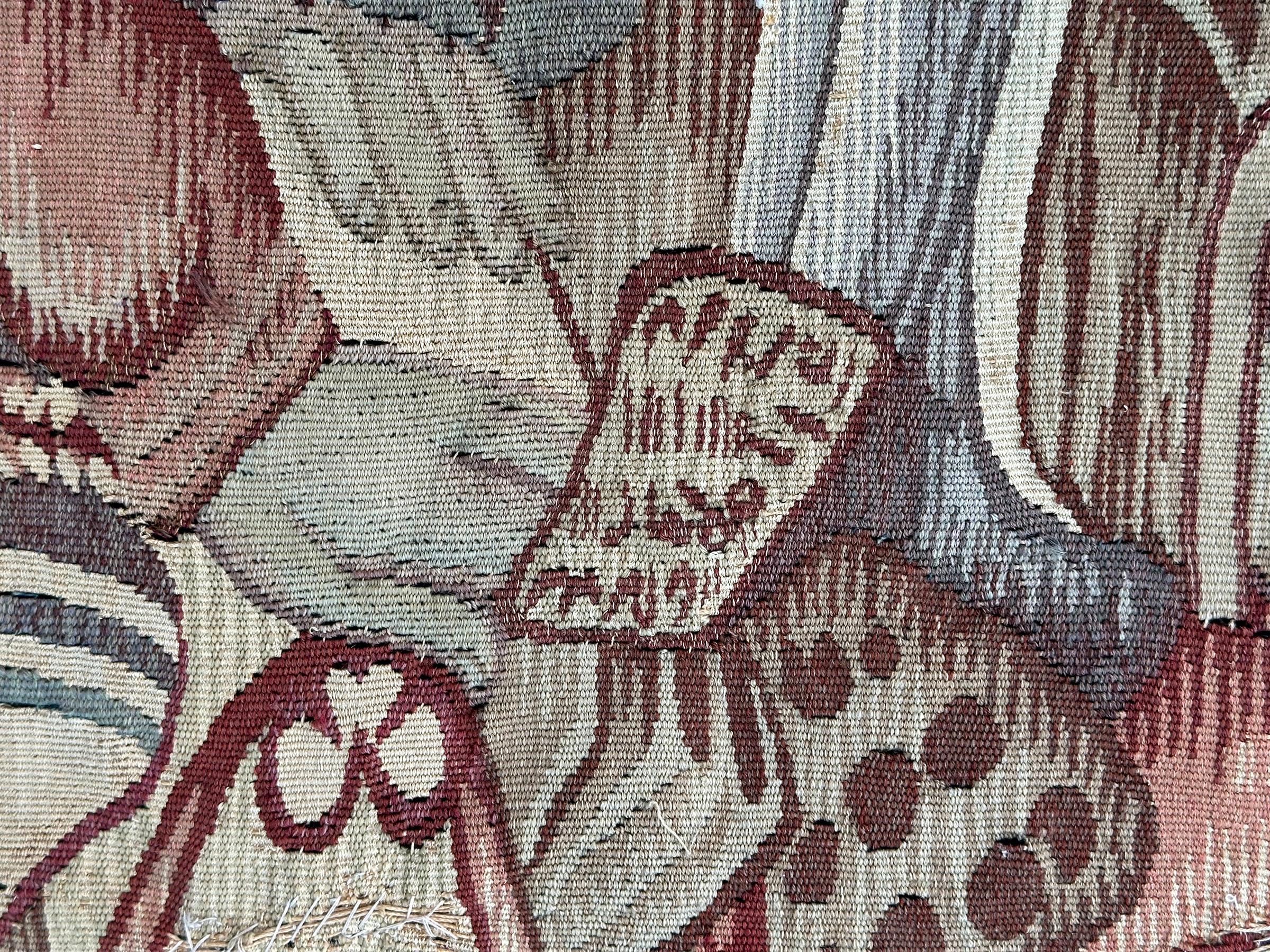 Antiker französischer Wandteppich Verdure Früchte Adelige 1890 Wolle & Seide 6x7 183 x 206cm (Spätes 19. Jahrhundert) im Angebot