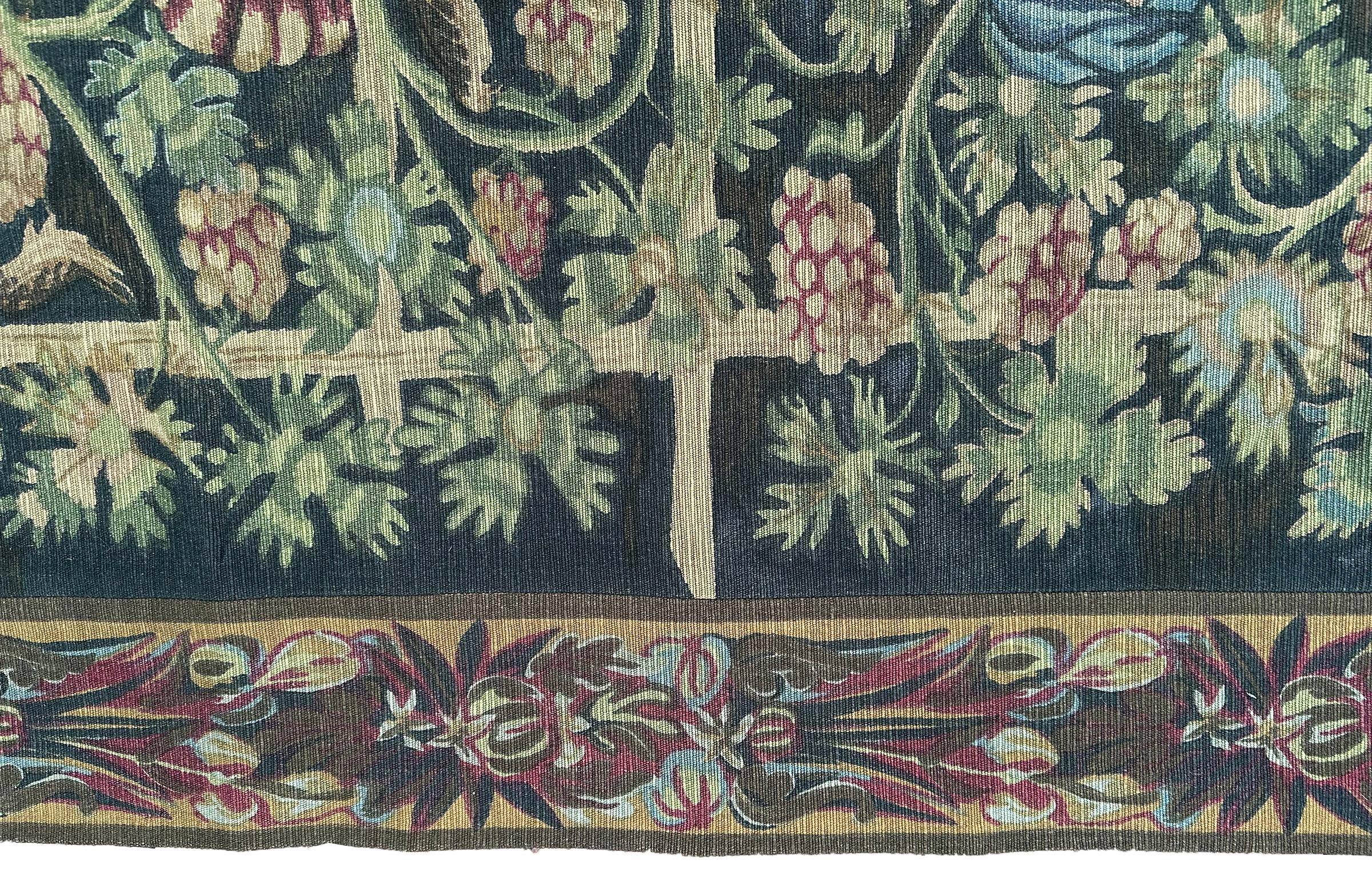 Antique French Tapestry Verdure Noblemen Royalty Verdure 5x9 158cm x 272cm 1920 For Sale 3
