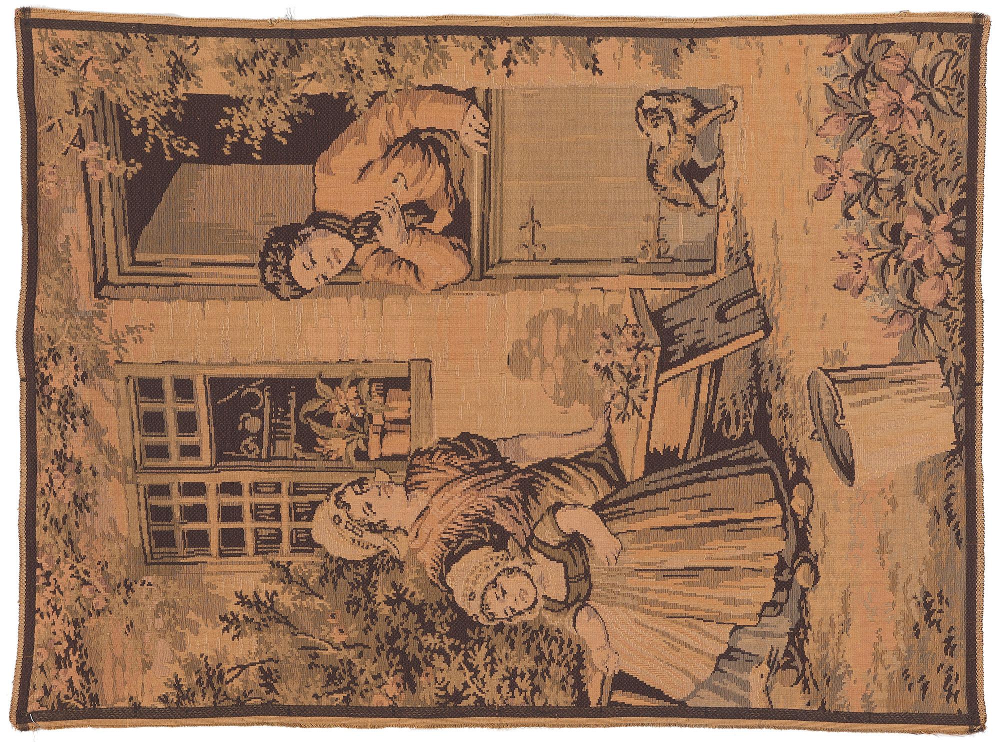 Antique French Tapestry with Dutch Pictorial Scene, 03'02 x 04'03 For Sale 3