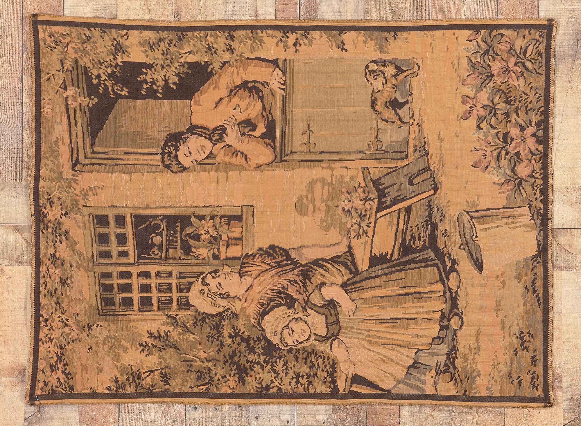Antique French Tapestry with Dutch Pictorial Scene, 03'02 x 04'03 For Sale 2