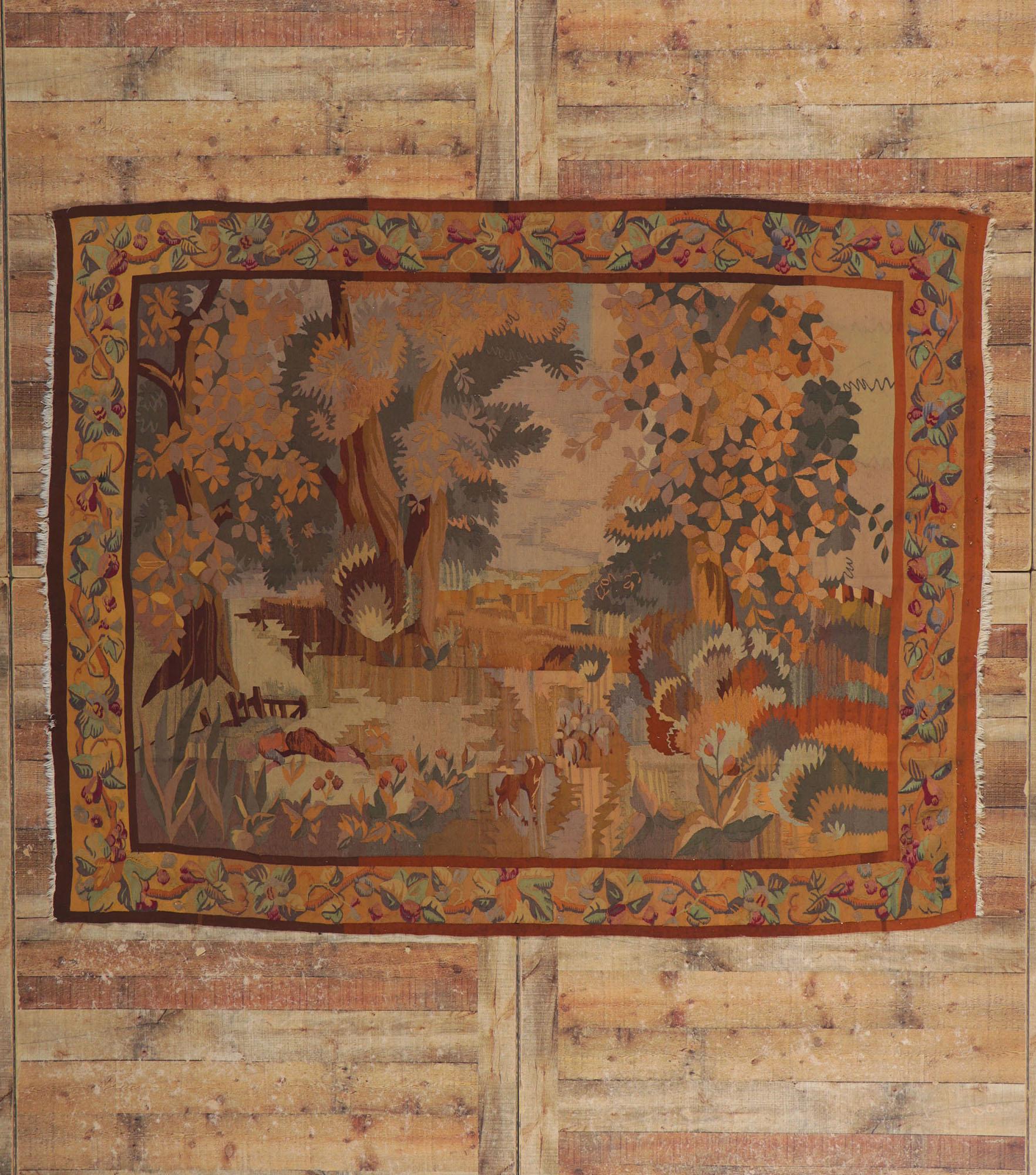 20th Century Antique French Tapestry Wall Hanging For Sale
