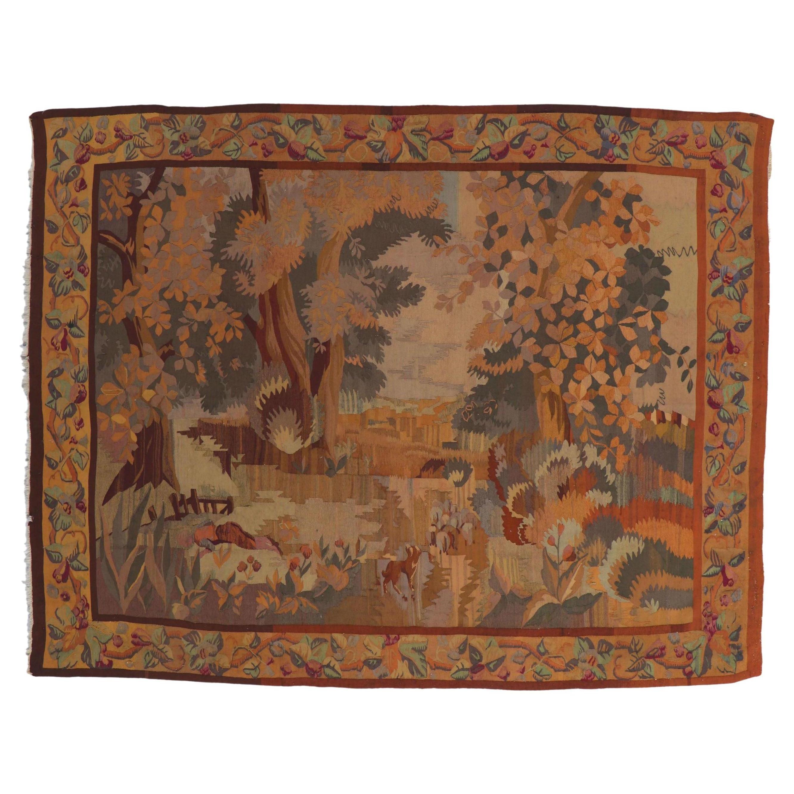 Late 19th Century French Aubusson Tapestry in Rococo Revival Style For Sale