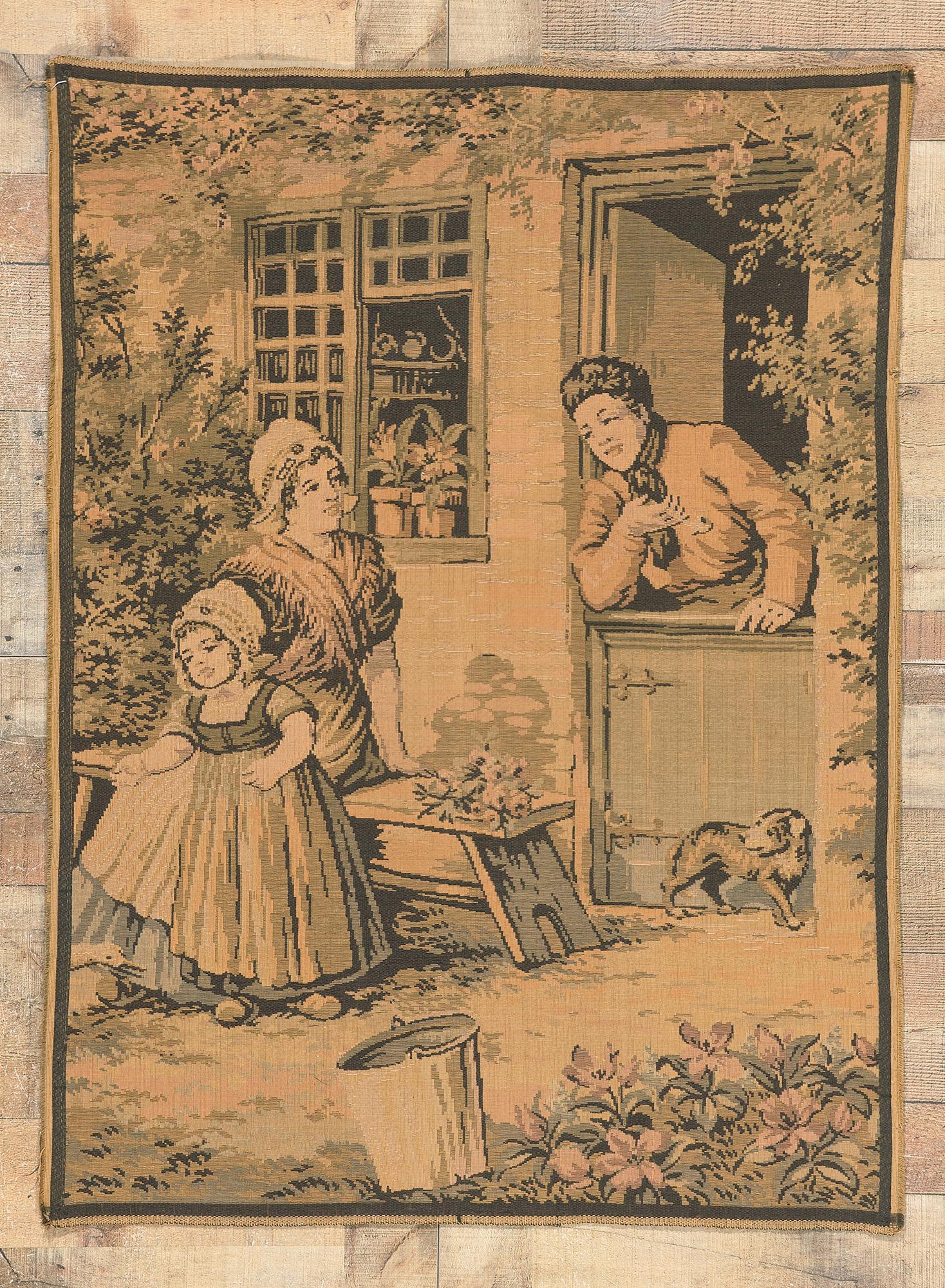 Tapisserie française ancienne avec scène picturale néerlandaise, 03'02 x 04'03 en vente 9