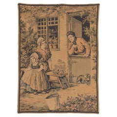 Antique French Tapestry with Dutch Pictorial Scene, 03'02 x 04'03