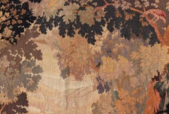 Antique French Tapestry with Woodland Landscape and Swan Design