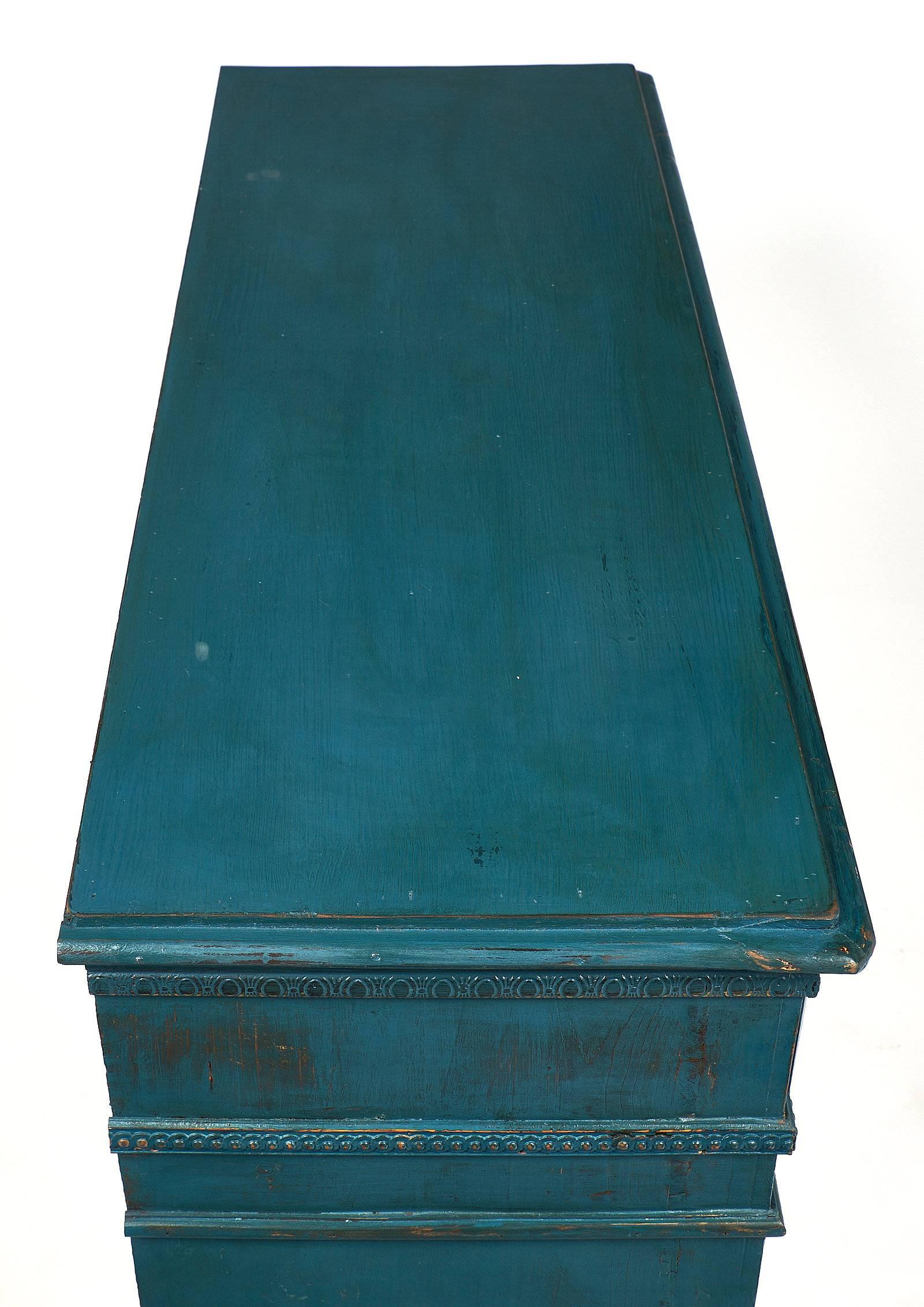 Antique French Teal Apothecary Cabinet 5