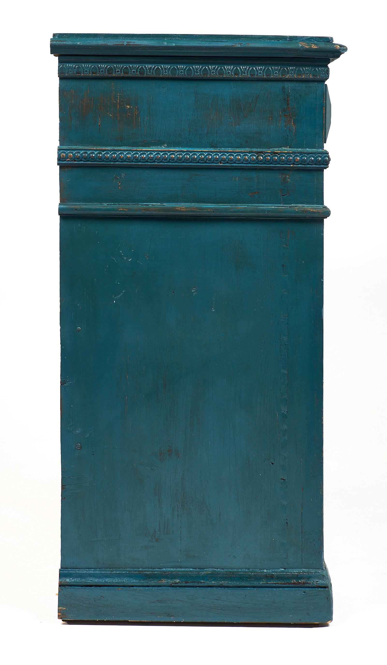 Antique French Teal Apothecary Cabinet 6