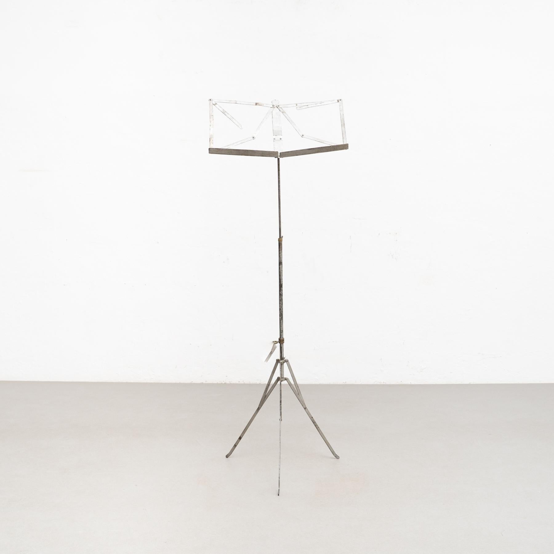 Mid-Century Modern Antique French Telescopic Metal Music Stand, circa 1940