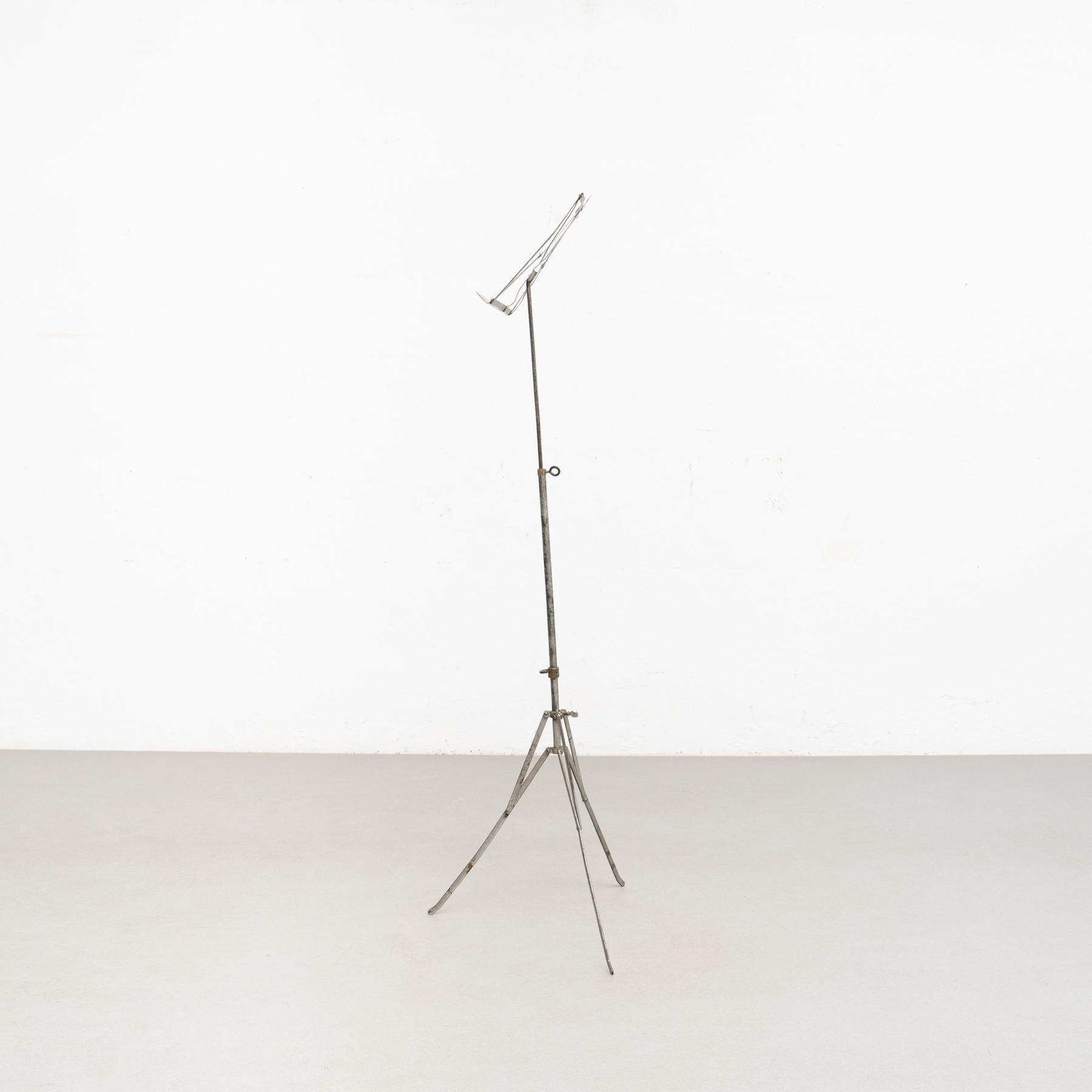 Mid-20th Century Antique French Telescopic Metal Music Stand, circa 1940