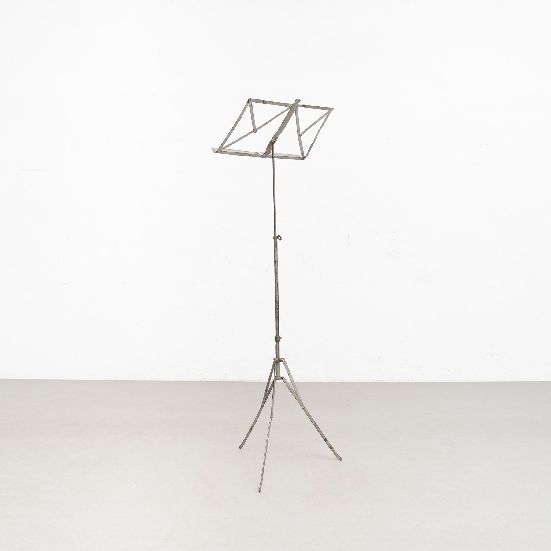 Antique French Telescopic Metal Music Stand, circa 1940 1