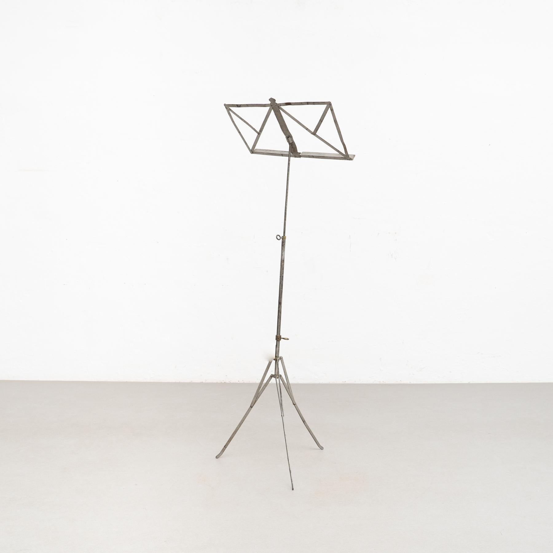 Antique French Telescopic Metal Music Stand, circa 1940 3