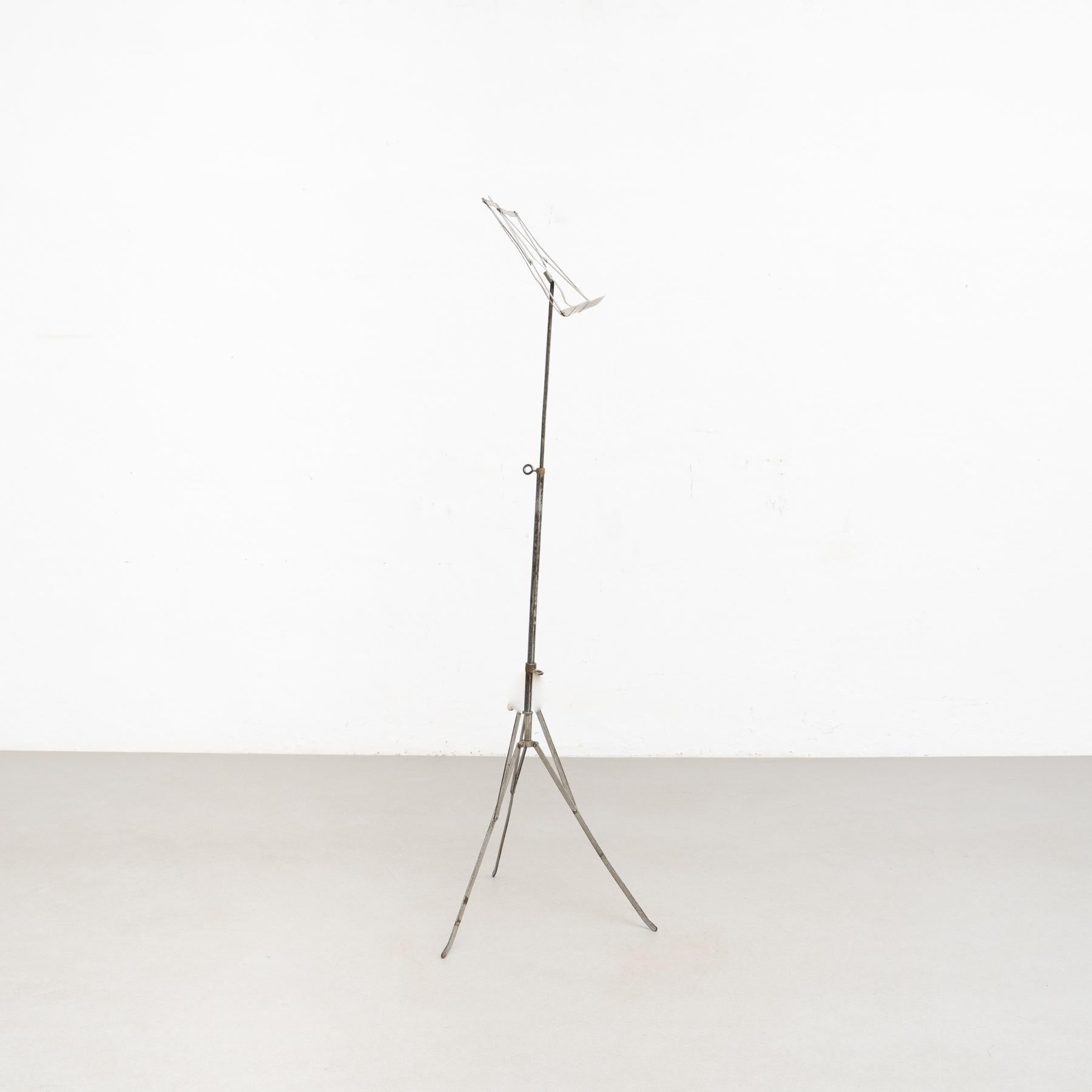Antique French Telescopic Metal Music Stand, circa 1940 4