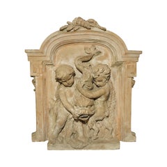 Antique French Terracotta Fountain Back, circa 1860