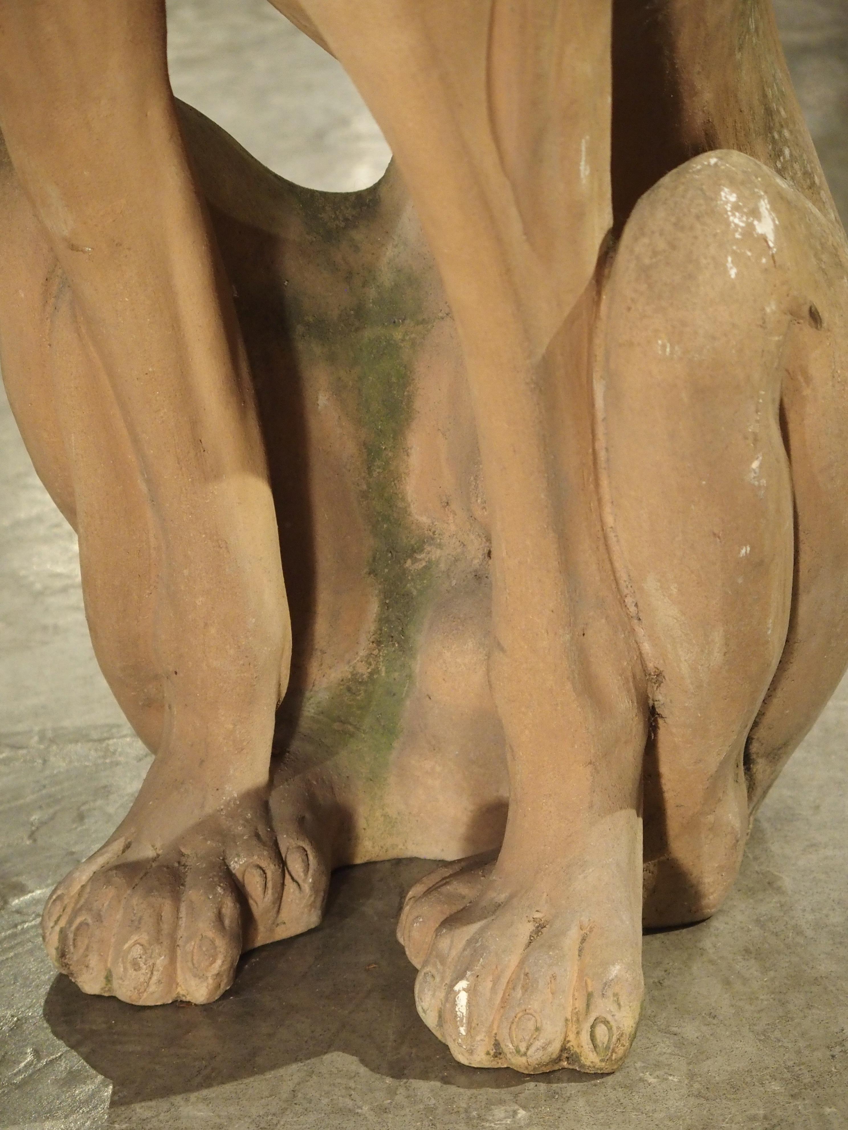 Antique French Terra Cotta Greyhound Statue 1