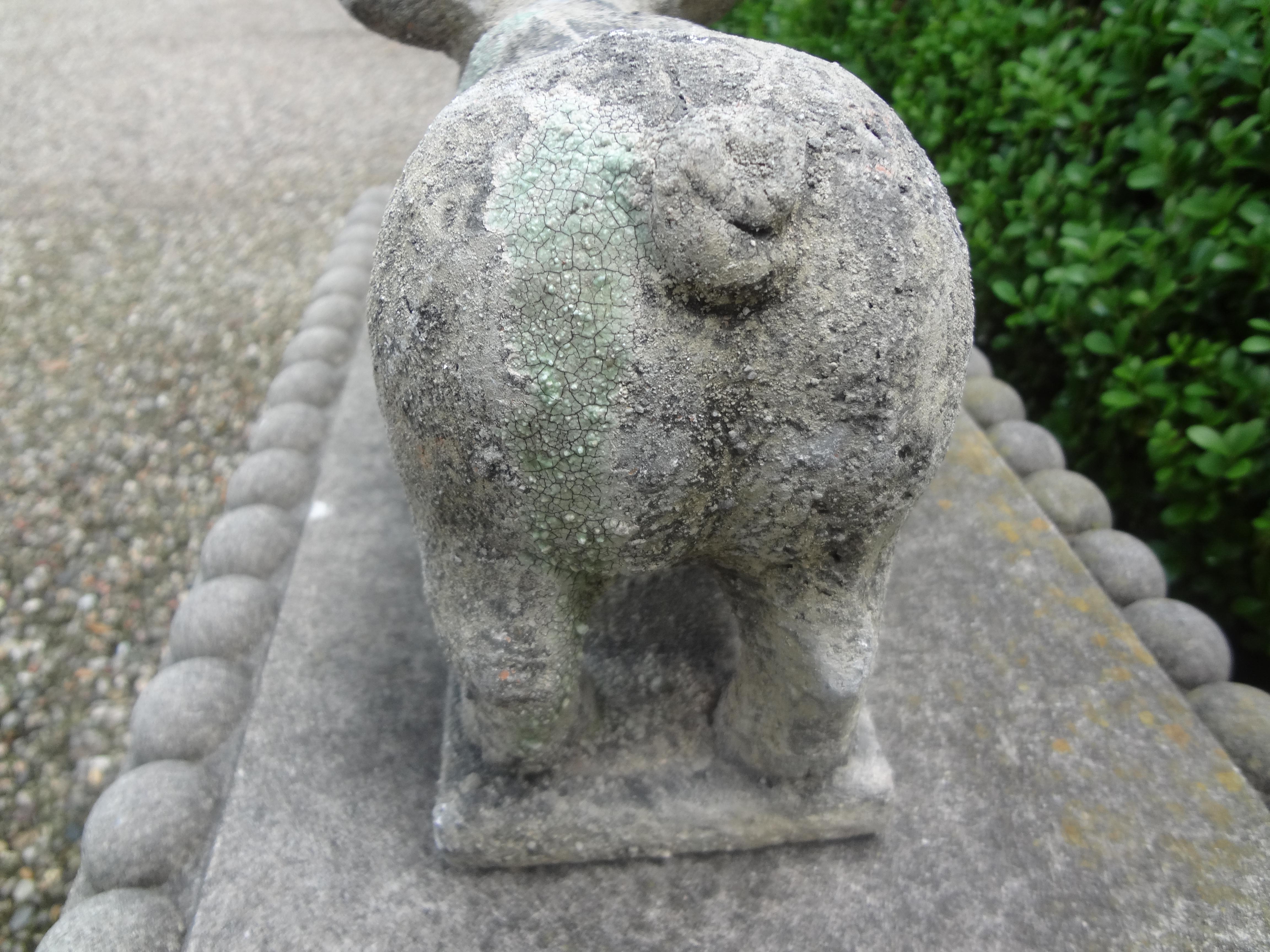 Antique French Terra-Cotta Pig Statue In Good Condition In Houston, TX