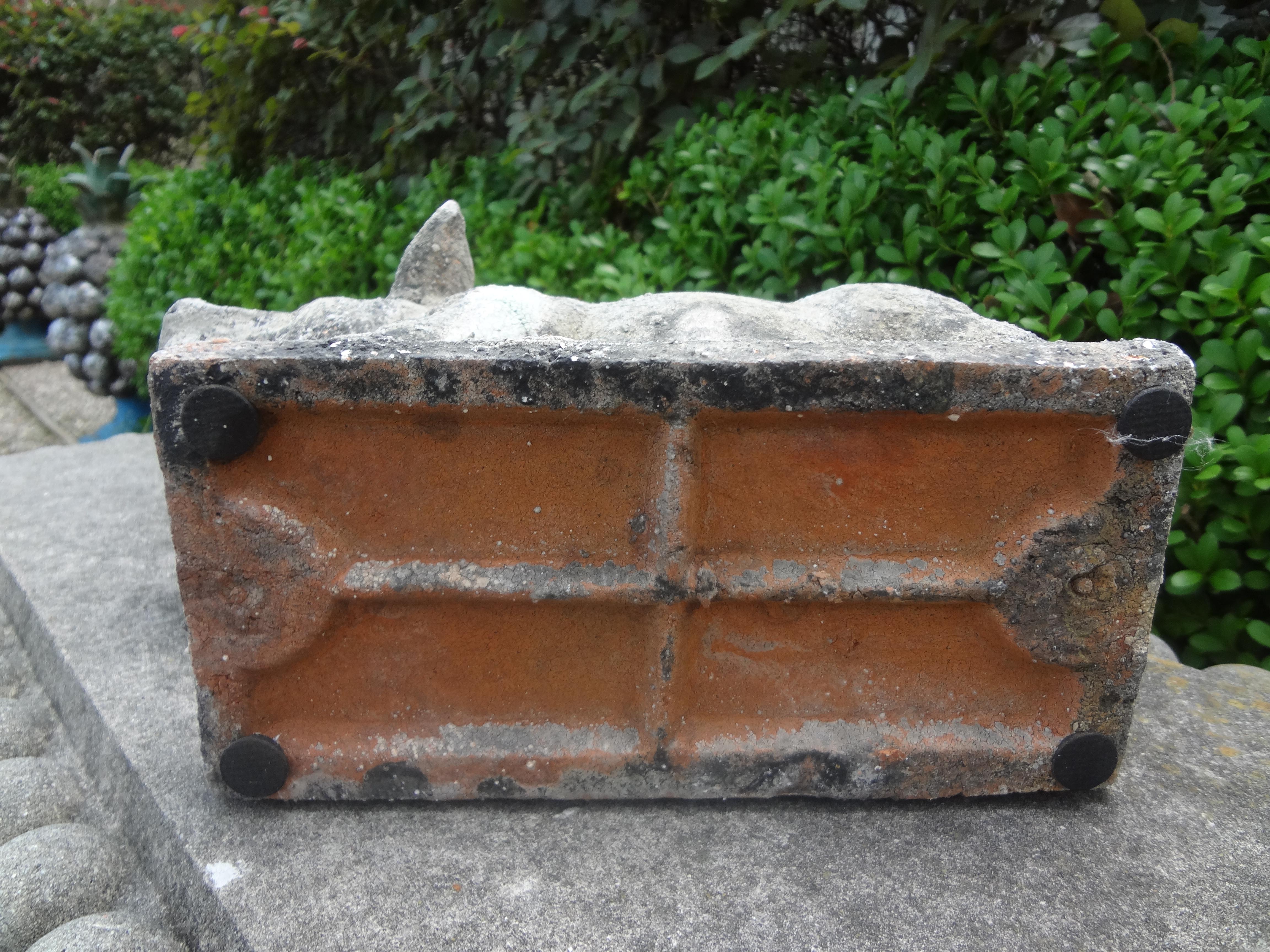 Antique French Terra-Cotta Pig Statue 2