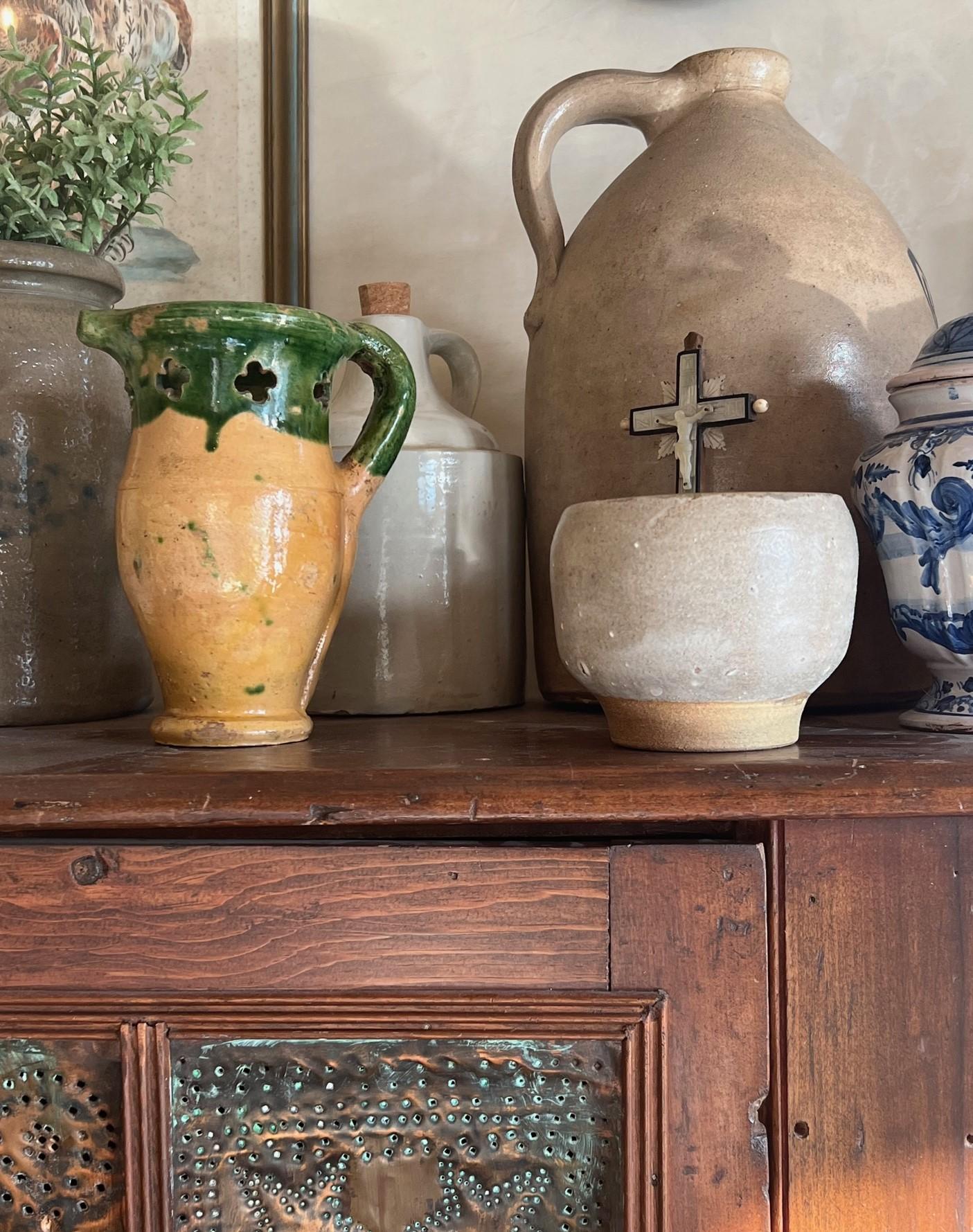 Antique French Terra Cotta Pitcher / Vase For Sale 4